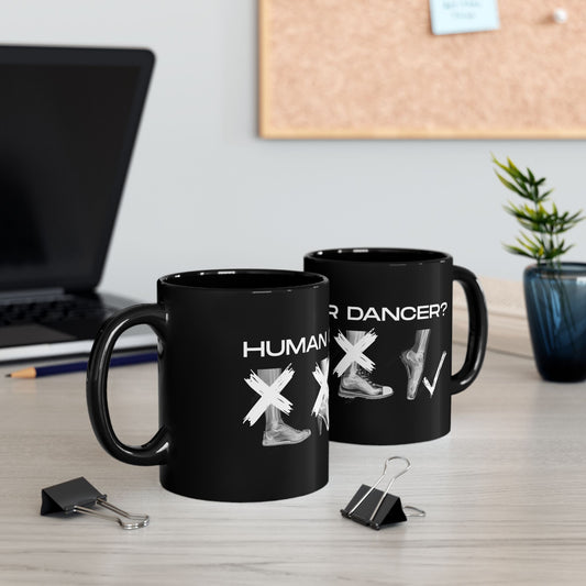 "Human or Dancer" Accent Coffee Mug – Dance-Themed Mug with Cute X-Ray Foot Design for Dancers, Ballet Teachers, and Dance Lovers