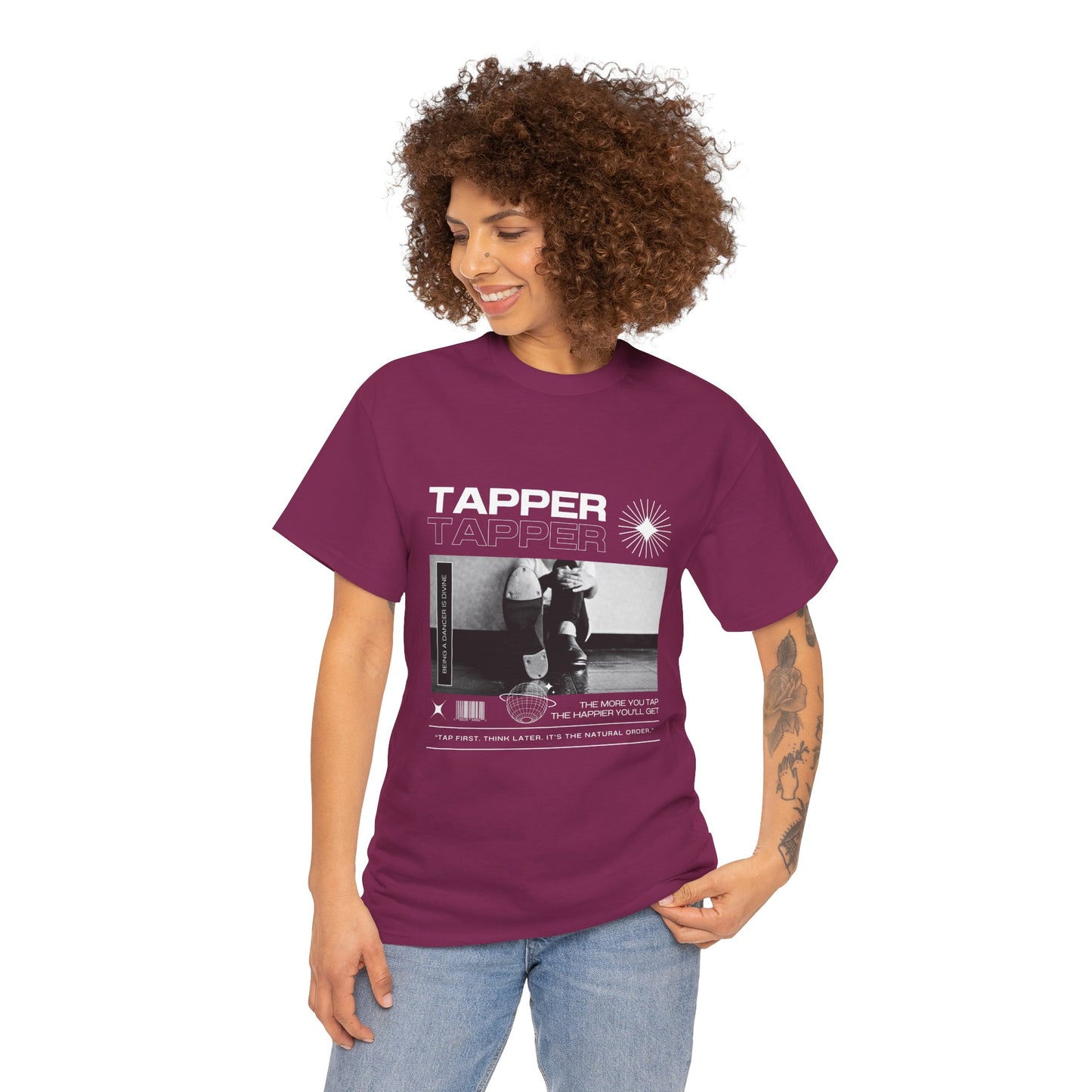 “Tapper” Tap Dance Unisex Heavy Cotton Tee – Streetwear-Inspired Tap Shoes Graphic T-Shirt for Dancers