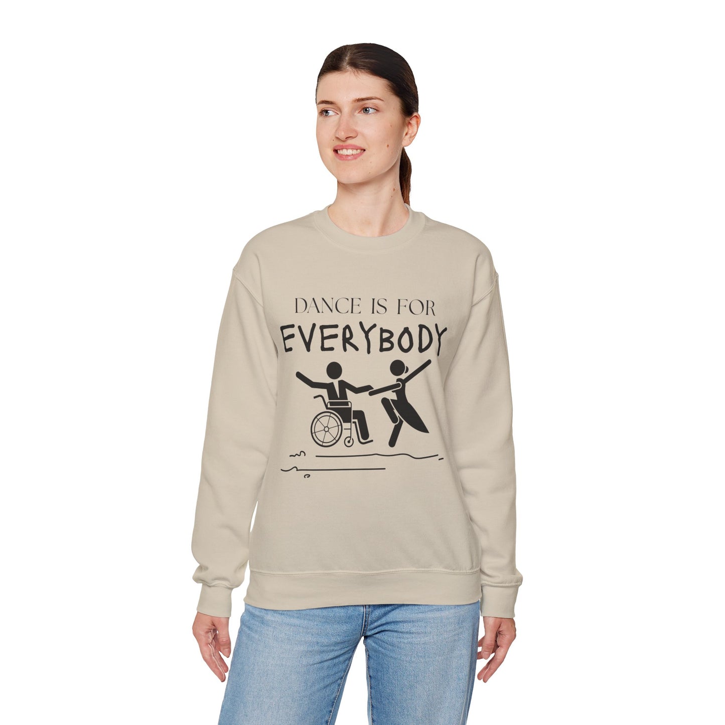 “Dance Is for Everybody” Inclusive Dance Sweatshirt – Unisex Heavy Blend Crewneck with Optional Name or Studio Personalization