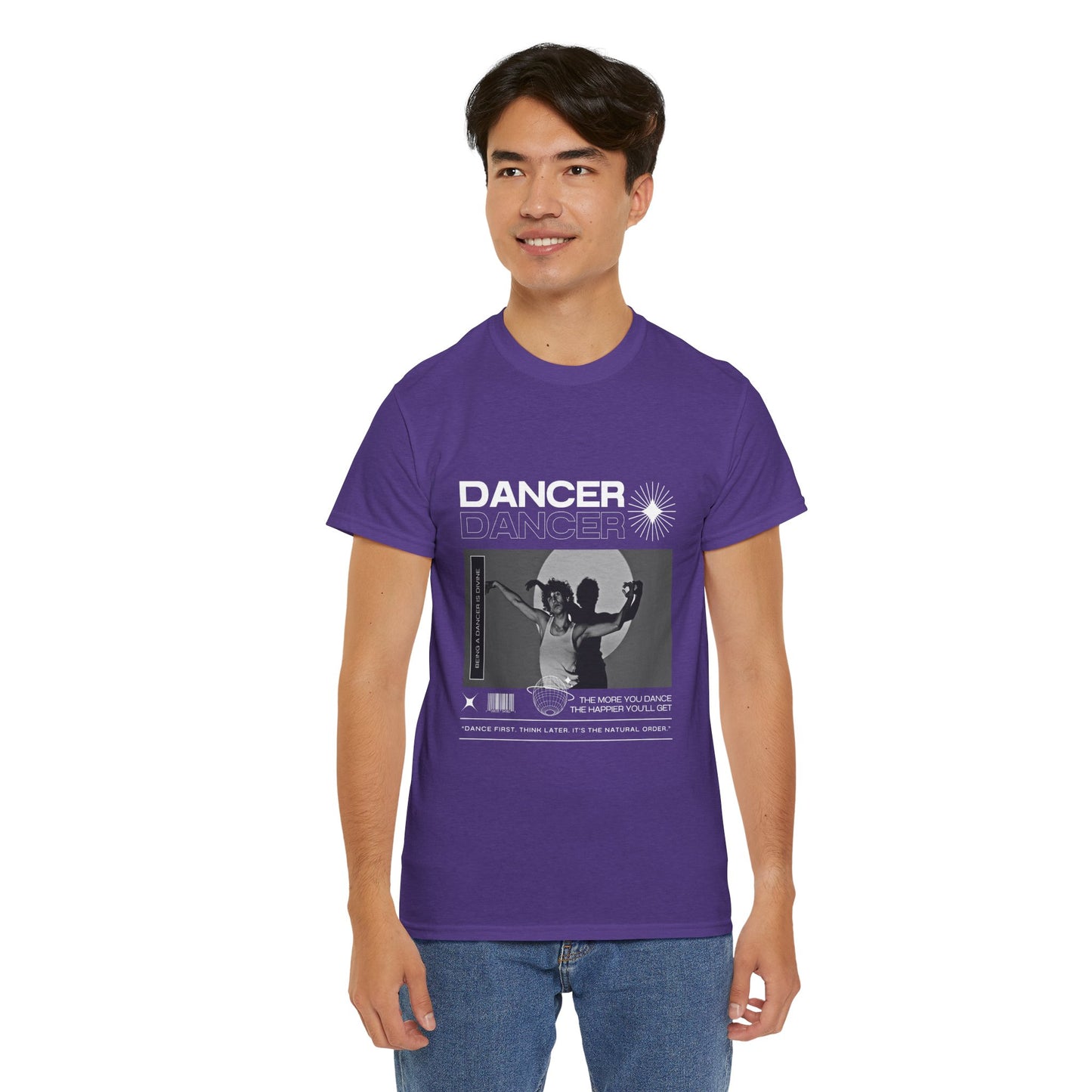 "Dancer" Spotlight Contemporary Dance Graphic Unisex Heavy Cotton Tee – Streetwear-Inspired Dance T-Shirt for Performers & Dance Lovers