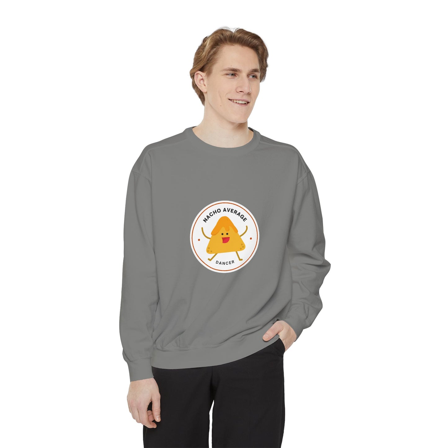 "Nacho Average Dancer" Unisex Lightweight Crewneck Sweatshirt – Cute Dance Pun Pullover with Fun Nacho Graphic for Dancers & Foodie Fans