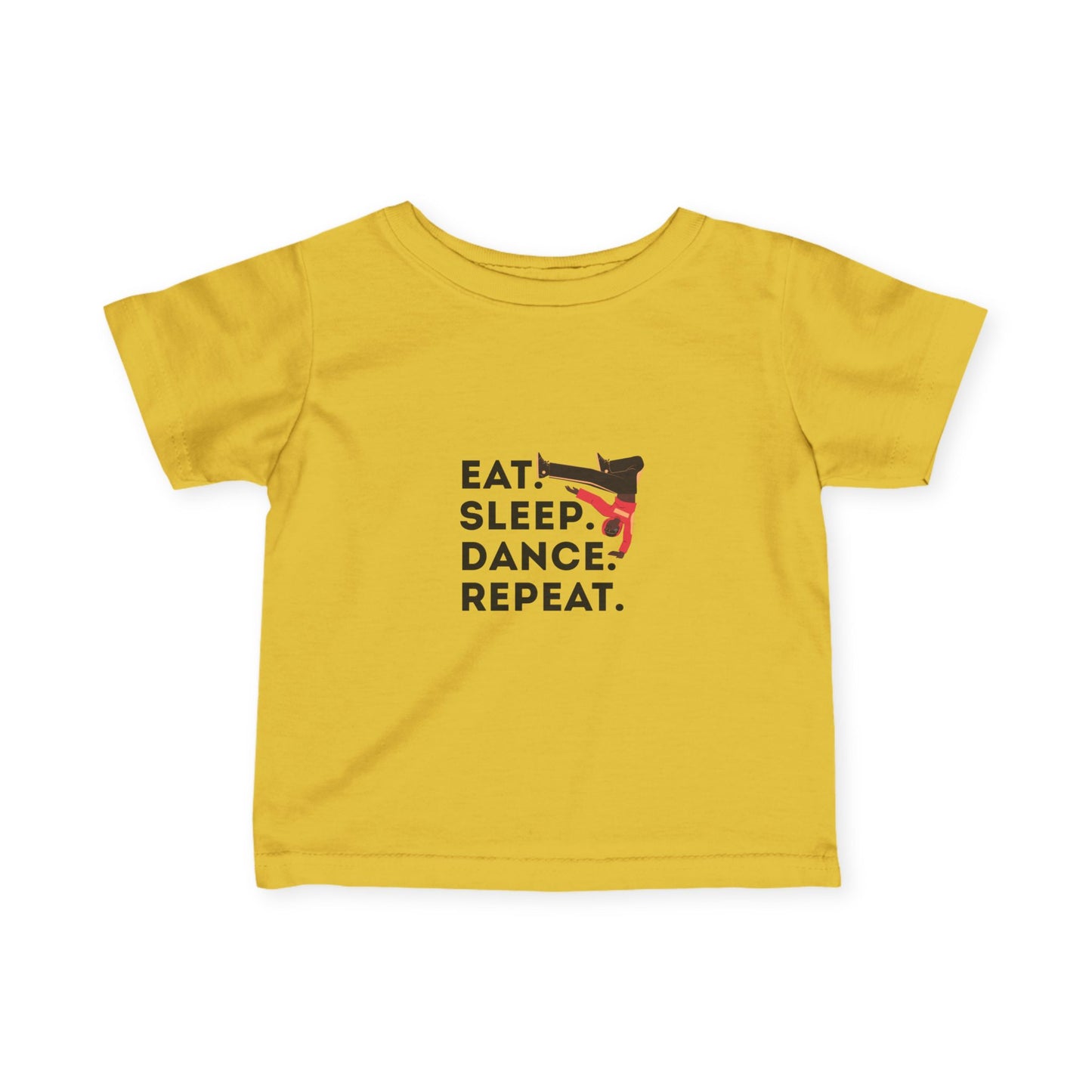 "Eat, Sleep, Dance, Repeat" Infant Fine Jersey Tee – Bold B-Boy Baby Dance T-Shirt for Hip-Hop Loving Little Movers