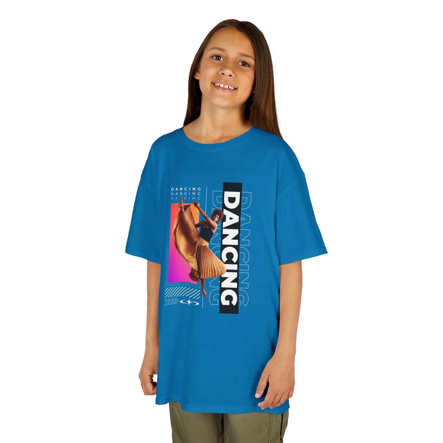 "Dancing" Youth Short Sleeve T-Shirt – Streetwear-Inspired Female Dancer Graphic – Stylish Dance Apparel for Kids