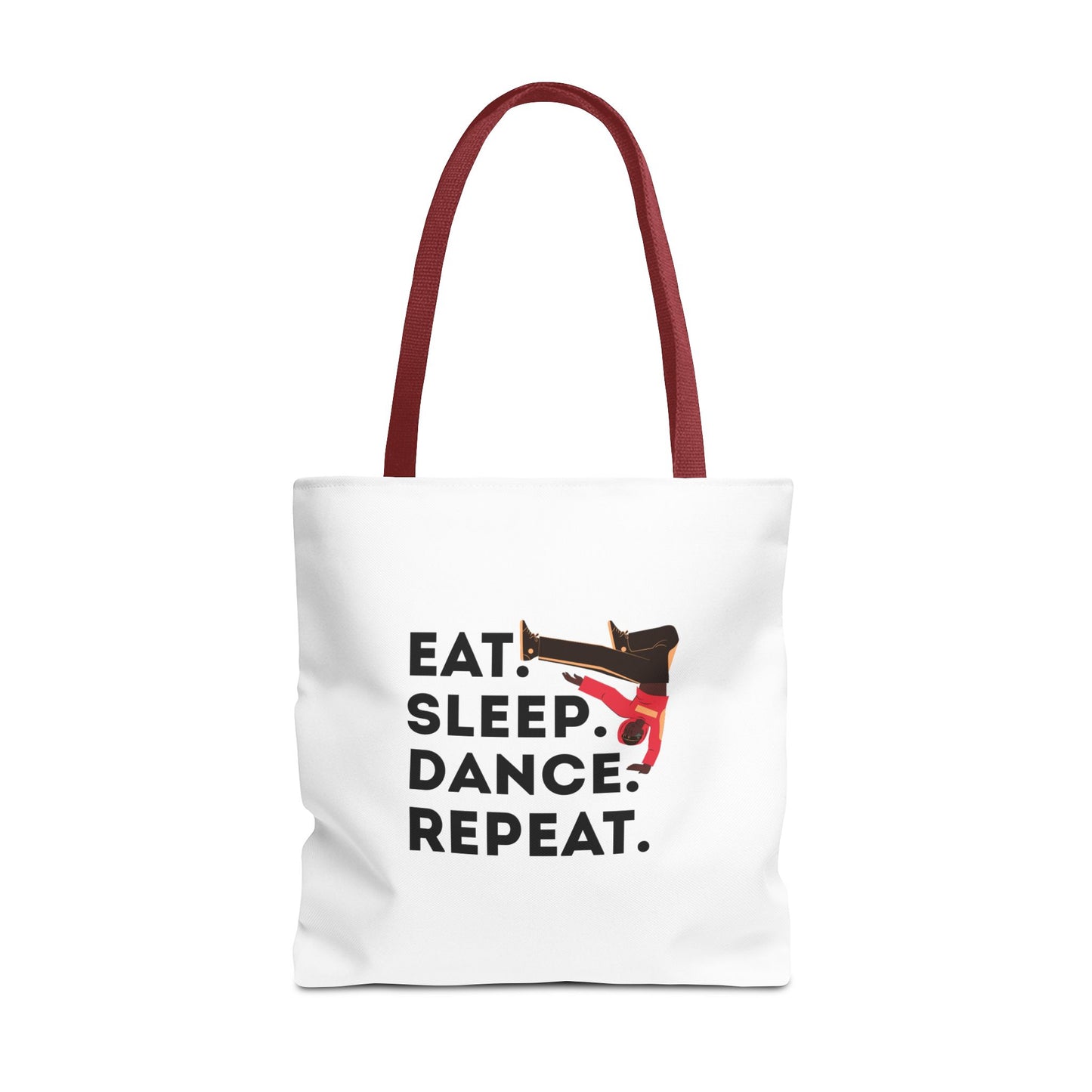 "Eat Sleep Dance Repeat" B-Boy Canvas Tote Bag – Hip-Hop Dancer Graphic Dance Tote for Everyday Use