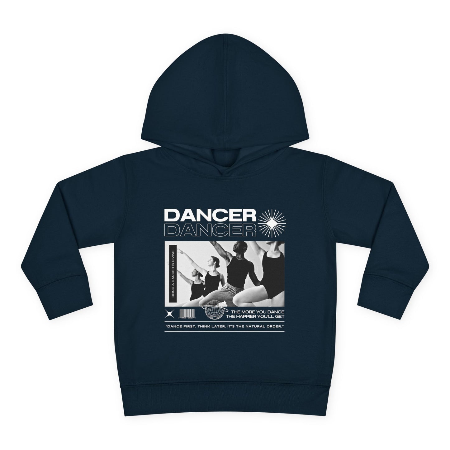 “Dancer” Toddler Pullover Hoodie – Streetwear-Inspired Ballet Barre Graphic Sweatshirt for Kids