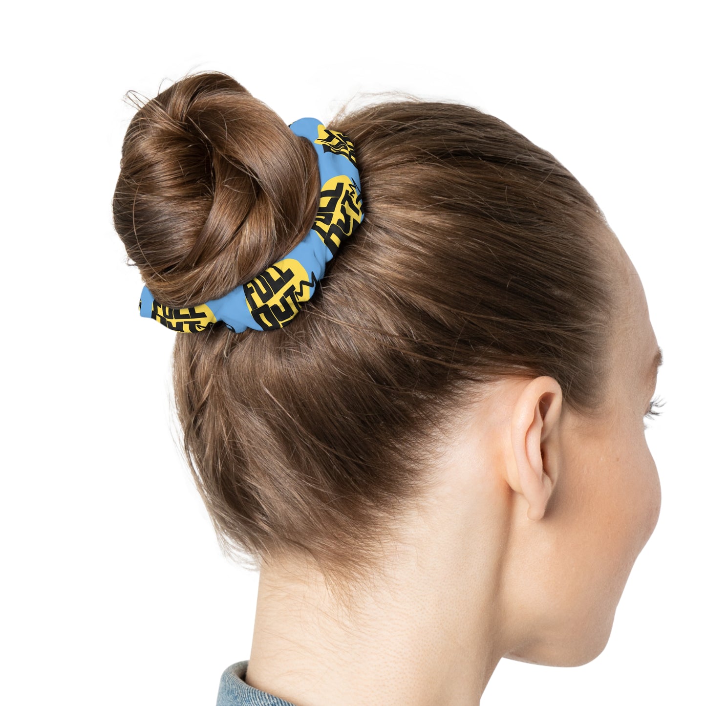 “Full Out” Scrunchie – Bold Streetwear-Inspired Dance Hair Accessory for Performers and Hip-Hop Dancers