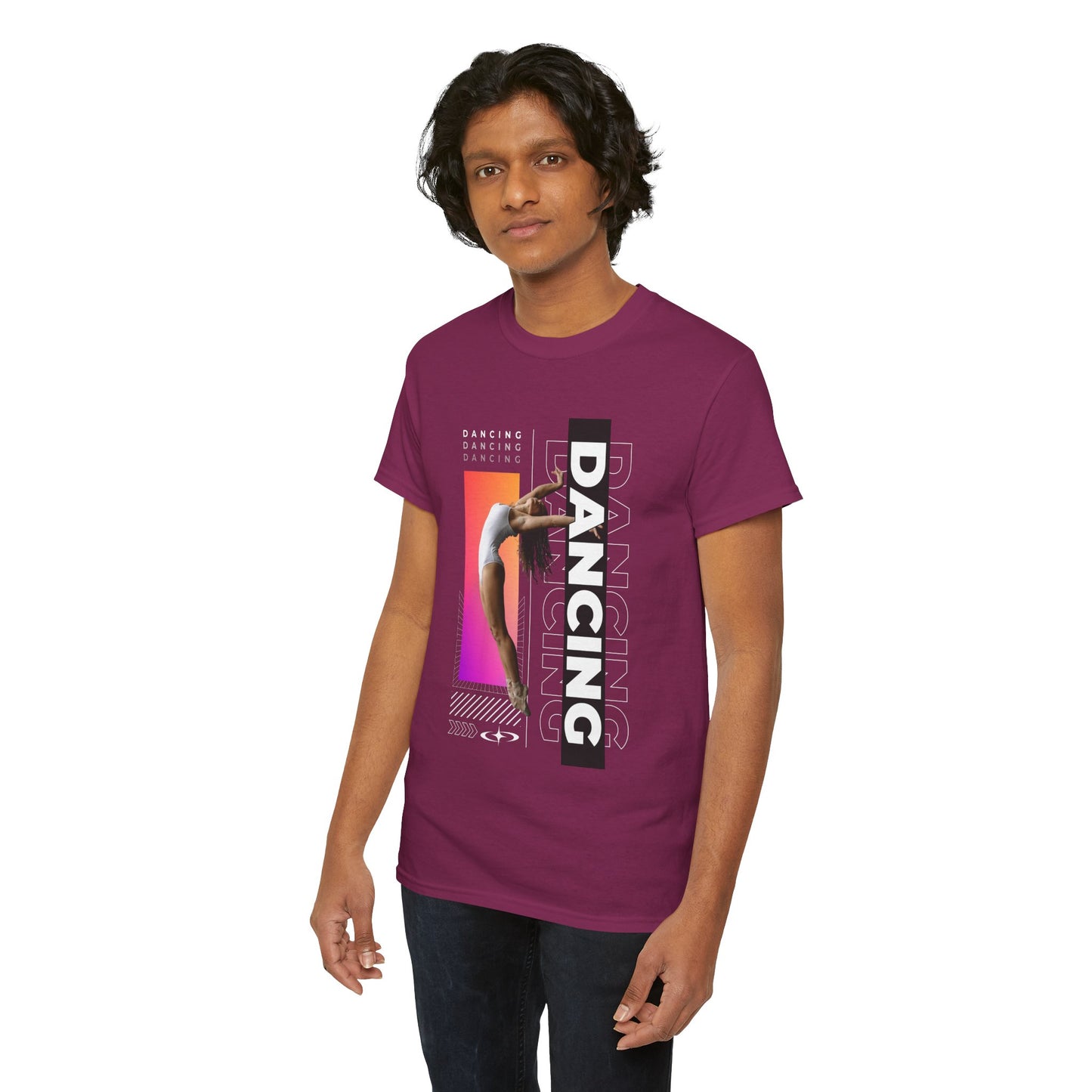 “Dancing” Streetwear-Inspired Female Dancer Unisex Heavy Cotton Tee – Urban Dance Graphic T-Shirt for Performers and Dance Lovers