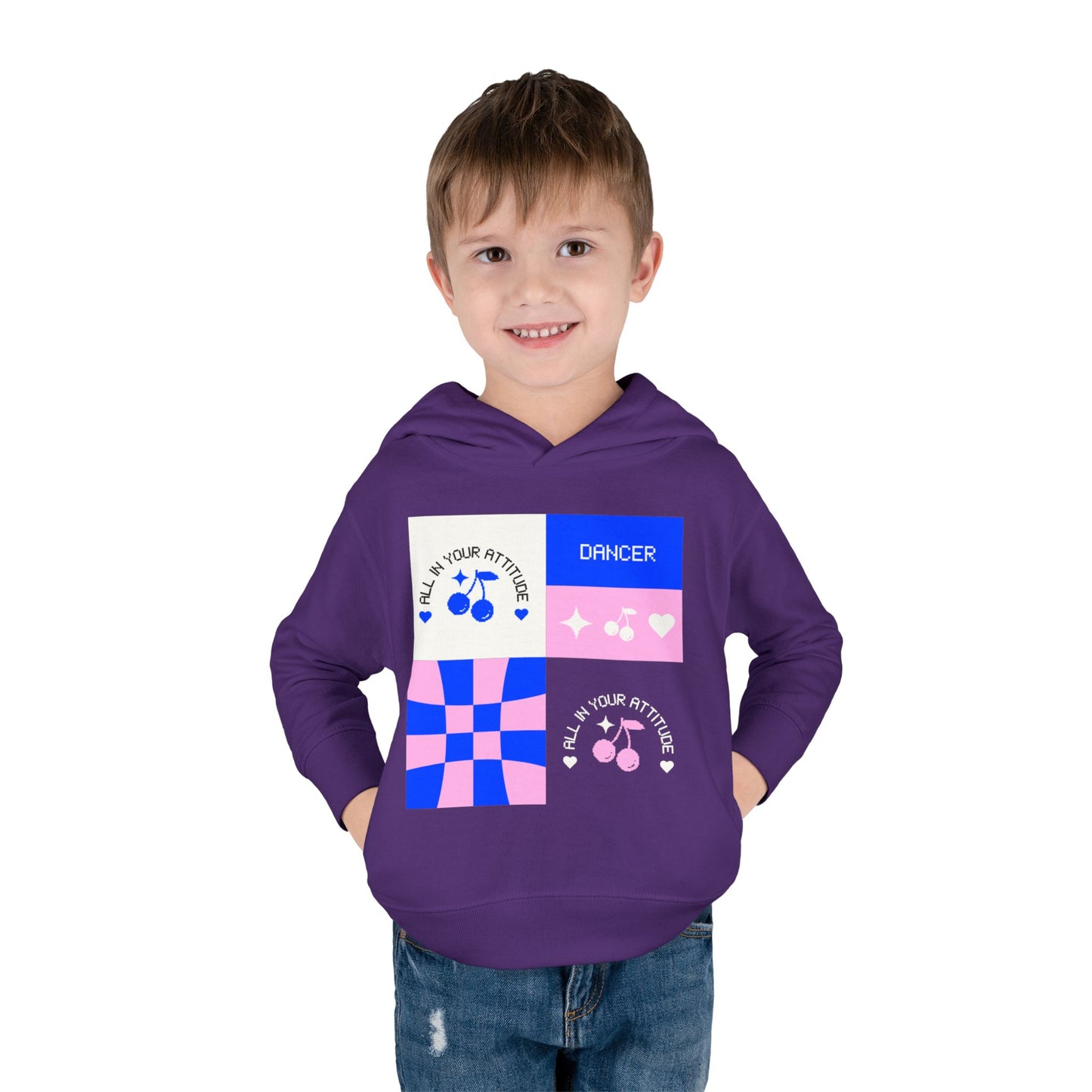 "Dancer – All in Your Attitude" Toddler Pullover Hoodie – Retro Dance Graphic Fleece Sweatshirt for Kids