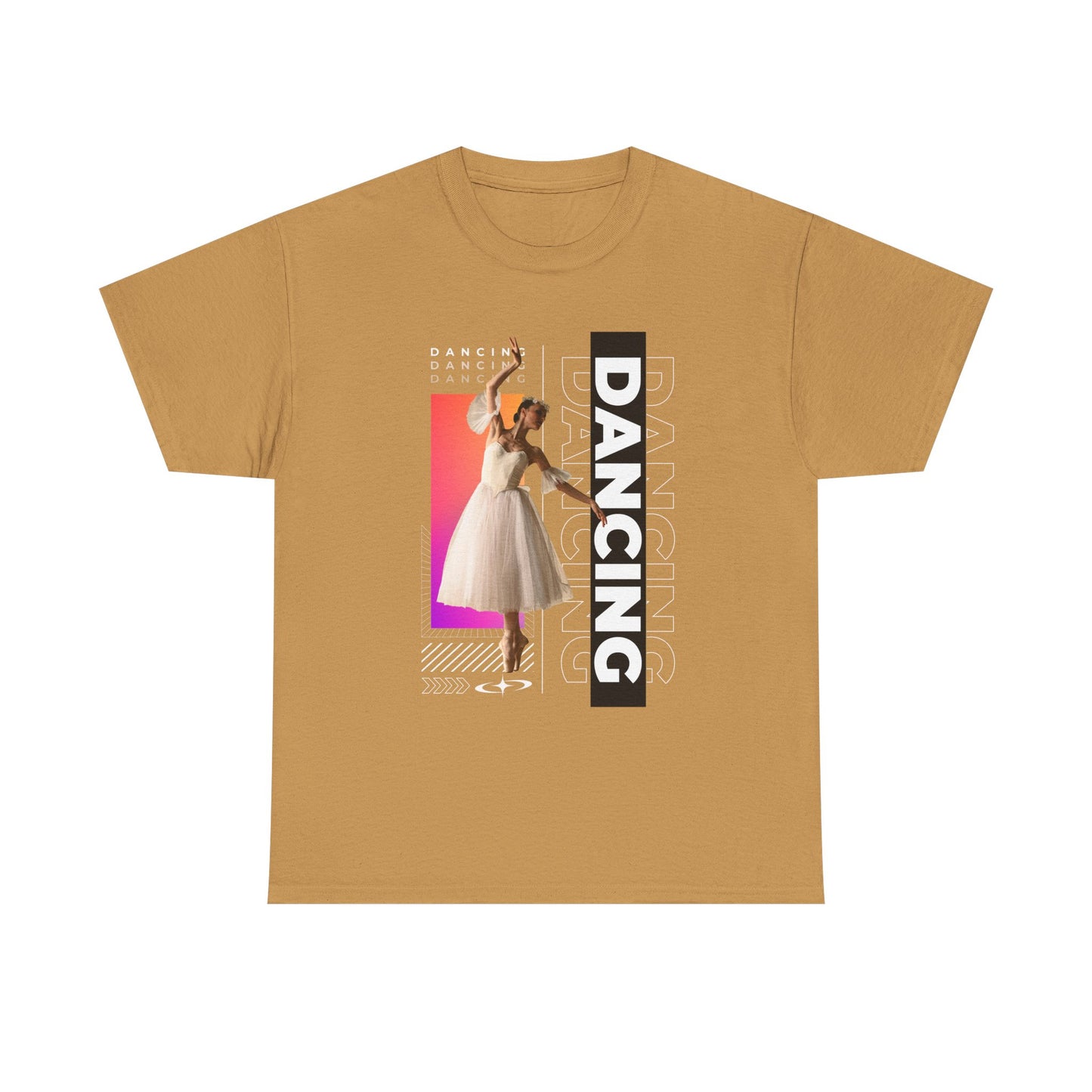 “Dancing” Streetwear-Inspired Female Dancer Unisex Heavy Cotton Tee – Urban Dance Graphic T-Shirt for Performers and Dance Lovers