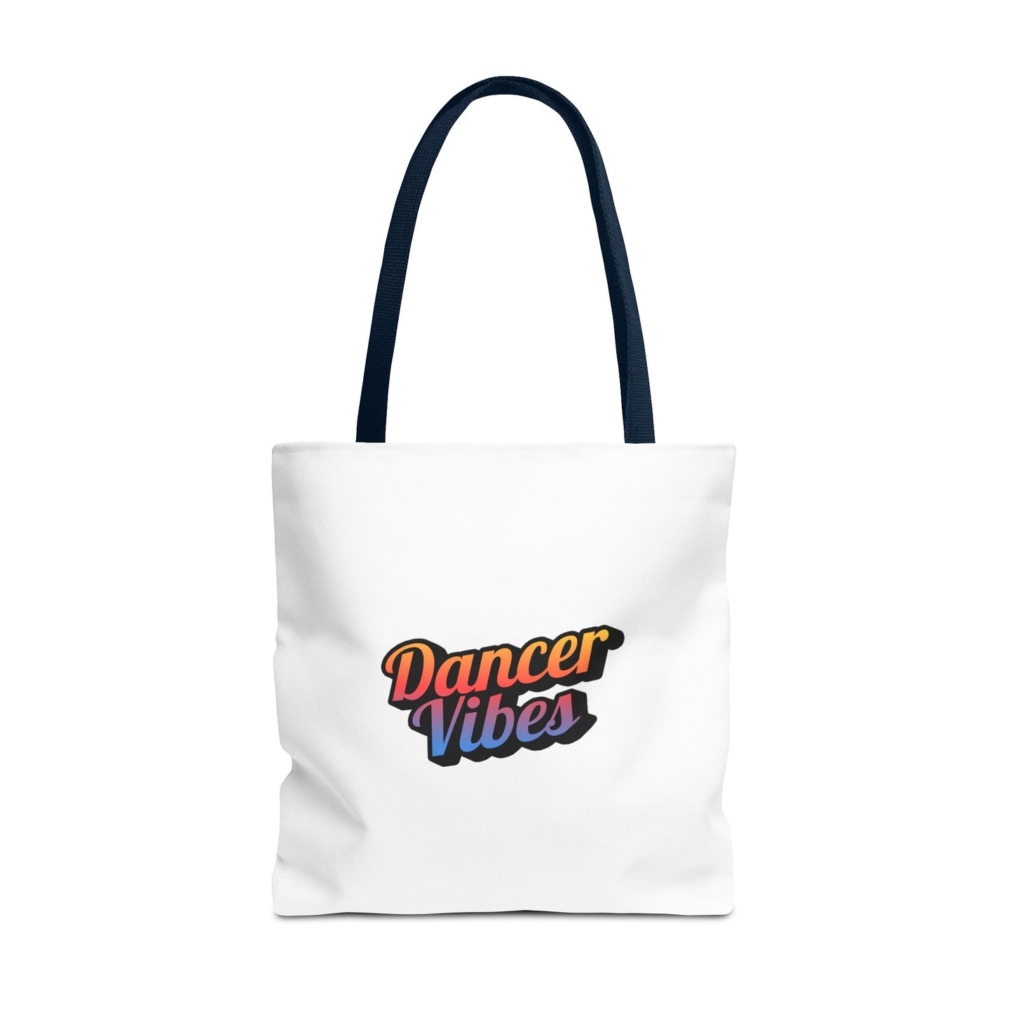 "Dancer Vibes" Canvas Tote Bag – Bold Dance-Themed Text Graphic Bag for Dancers, Students & Everyday Use
