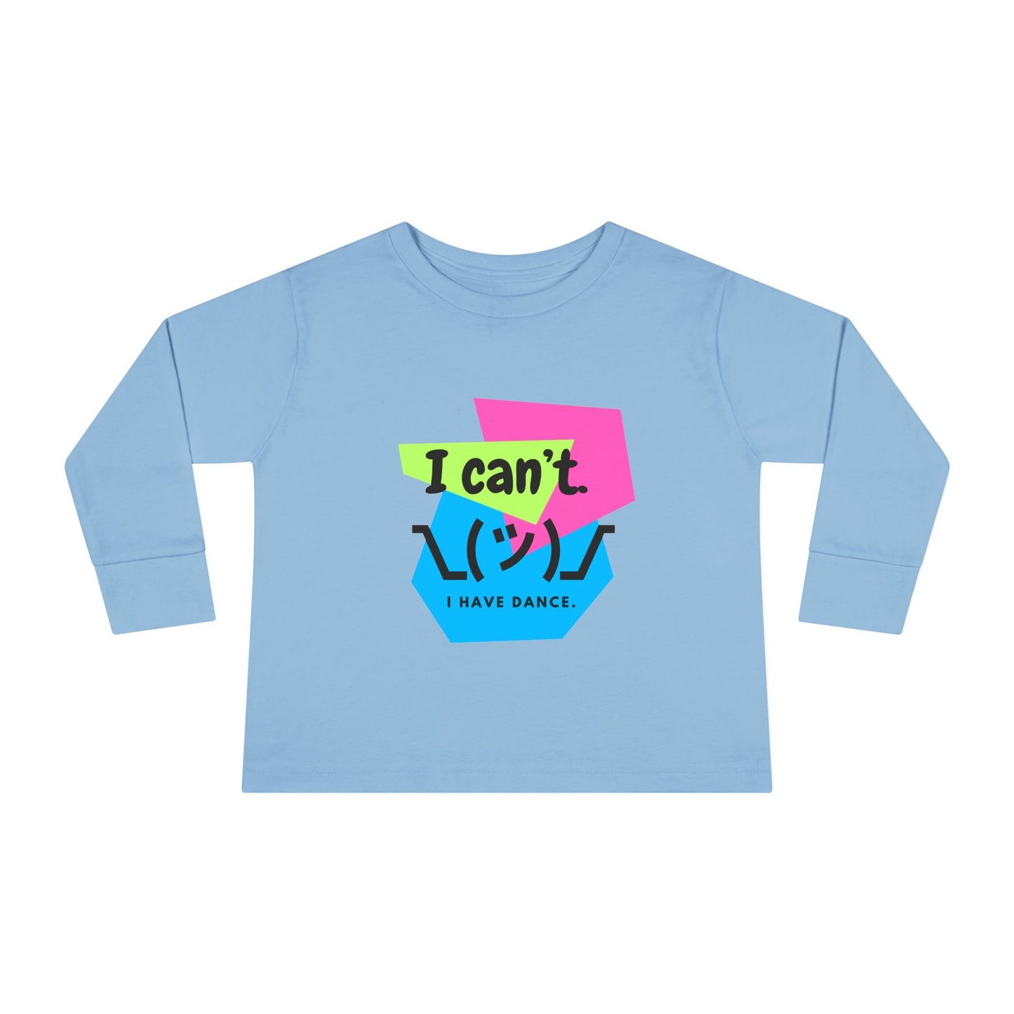 "I Can’t. I Have Dance." Toddler Long Sleeve Dance T-Shirt – 80s Retro Emoji Graphic Shirt for Kids