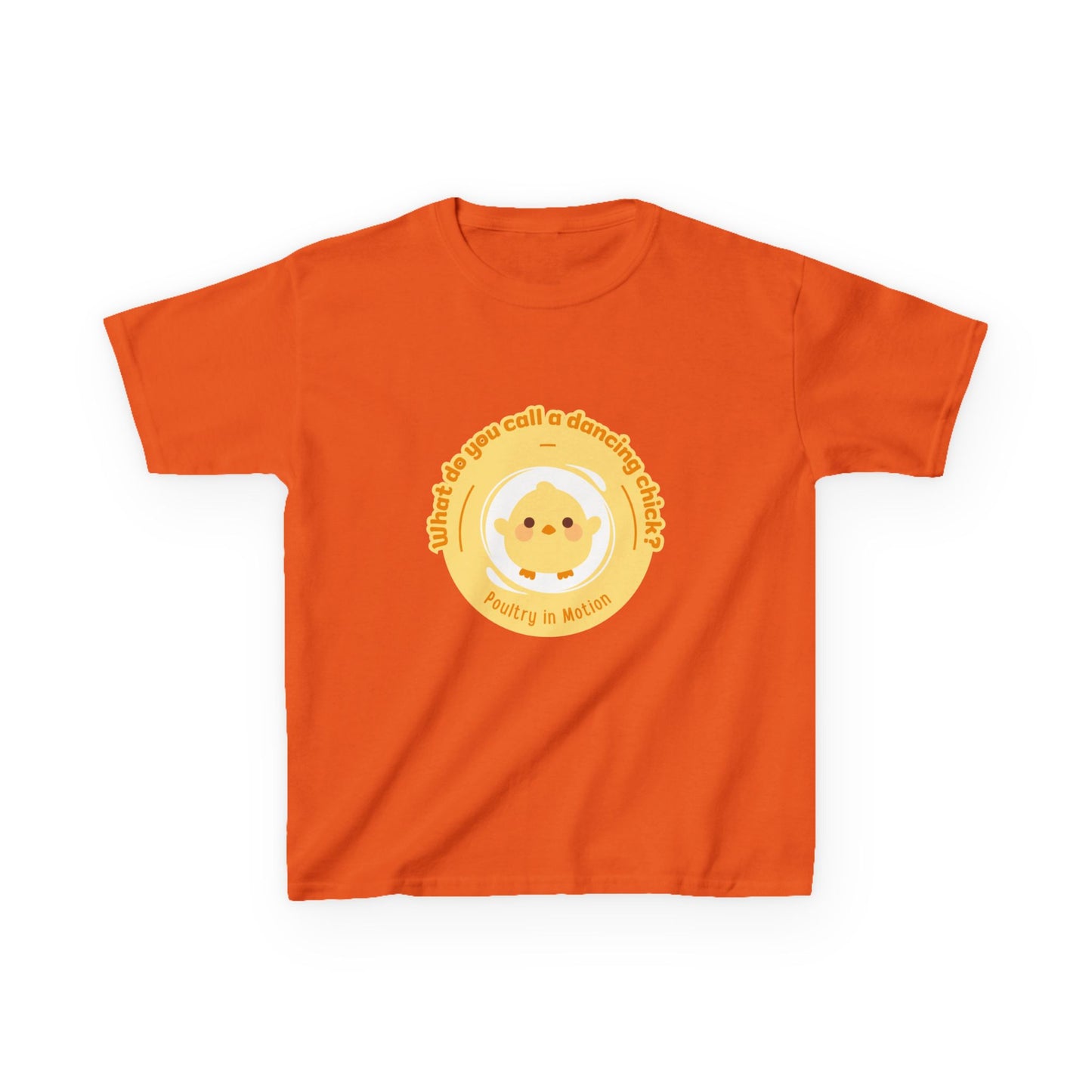 “What do you call a dancing chick? Poultry in Motion” Funny Chick Dance Tee for Kids – Cute Chicken Graphic - Youth Dance Pun T-Shirt