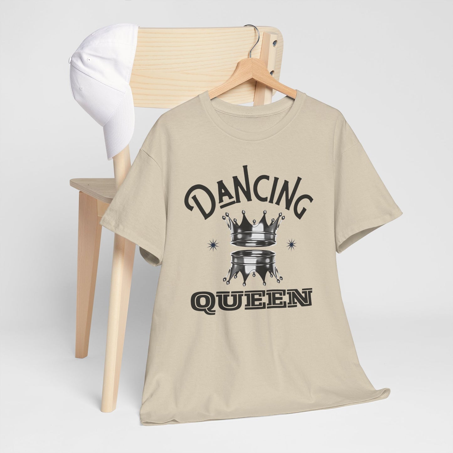 “Dancing Queen" Unisex Heavy Cotton T-Shirt with Crown Graphic – Dance-Inspired Graphic Tee for Adults & Kids