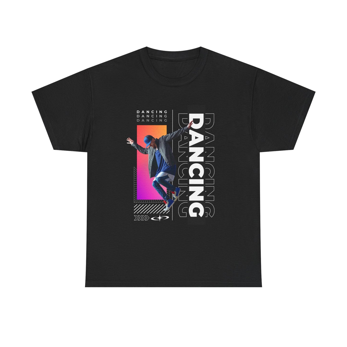“Dancing” Streetwear-Inspired Male Dancer Unisex Heavy Cotton Tee – Urban Dance Graphic T-Shirt for Performers and Dance Lovers