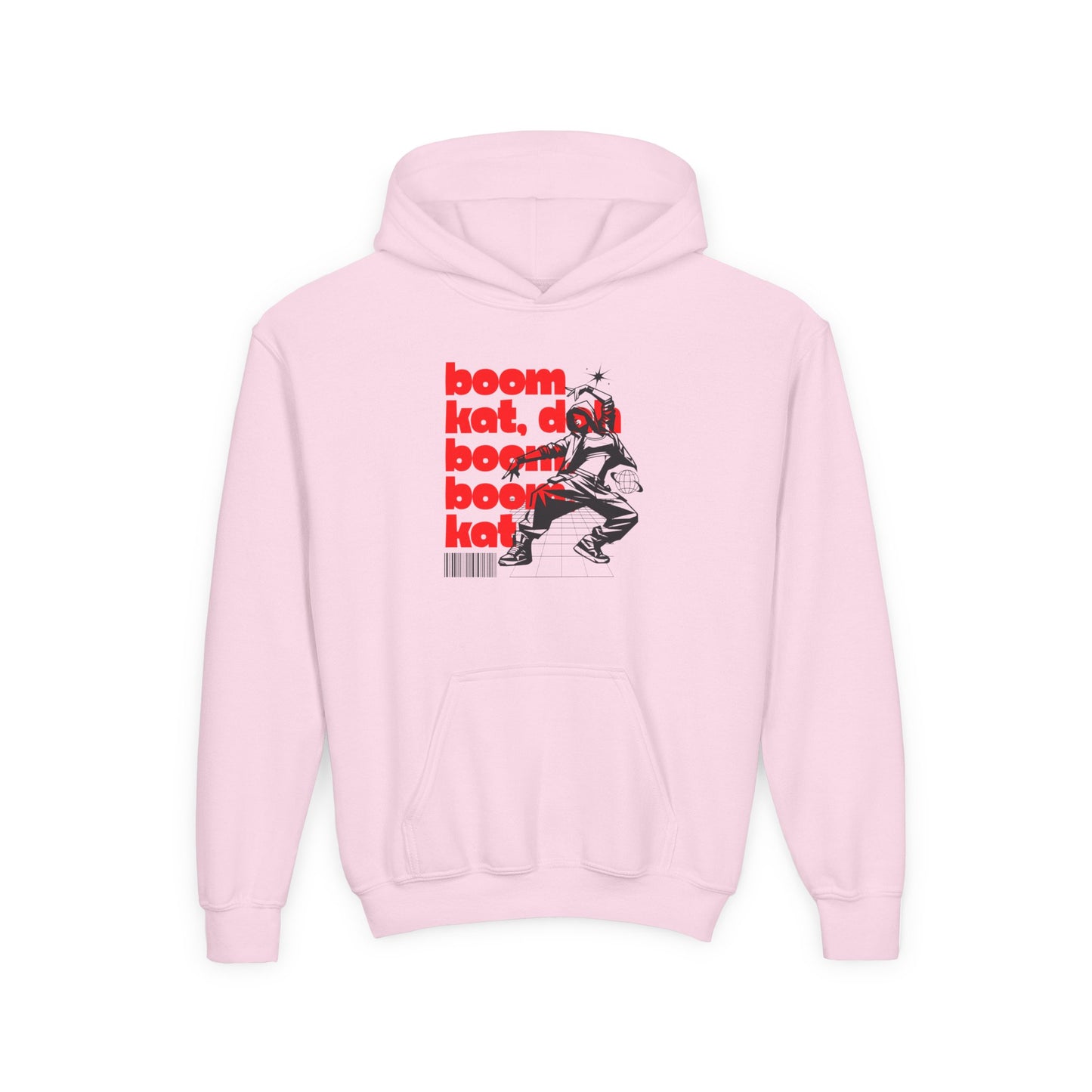 “Boom Kat” Bold Streetwear-Inspired Dance Graphic | Unisex Youth Hoodie – Hip-Hop & Jazz Dance Hoodie for Kids & Young Performers