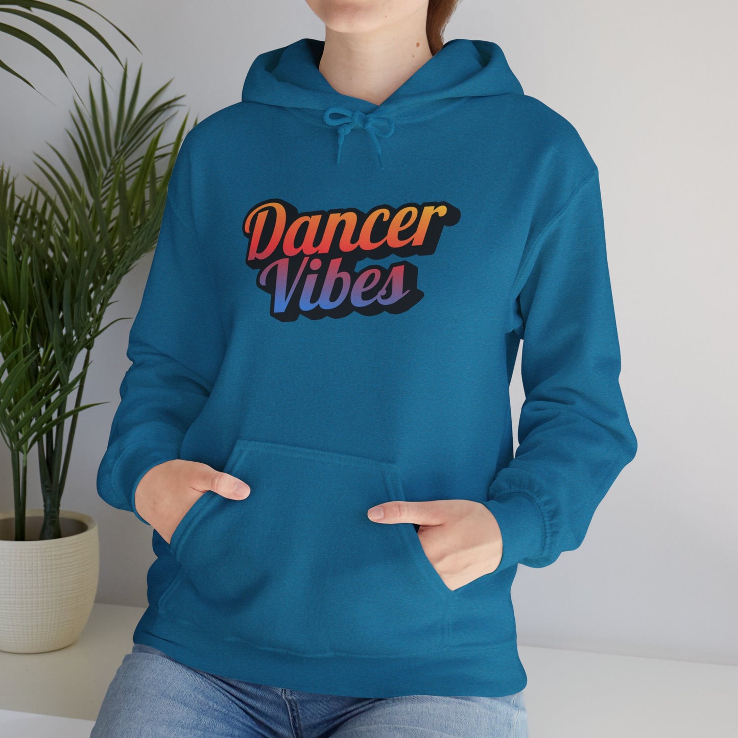 "Dancer Vibes" Unisex Hooded Sweatshirt – Colorful Retro Dance Graphic Hoodie for Dance Lovers