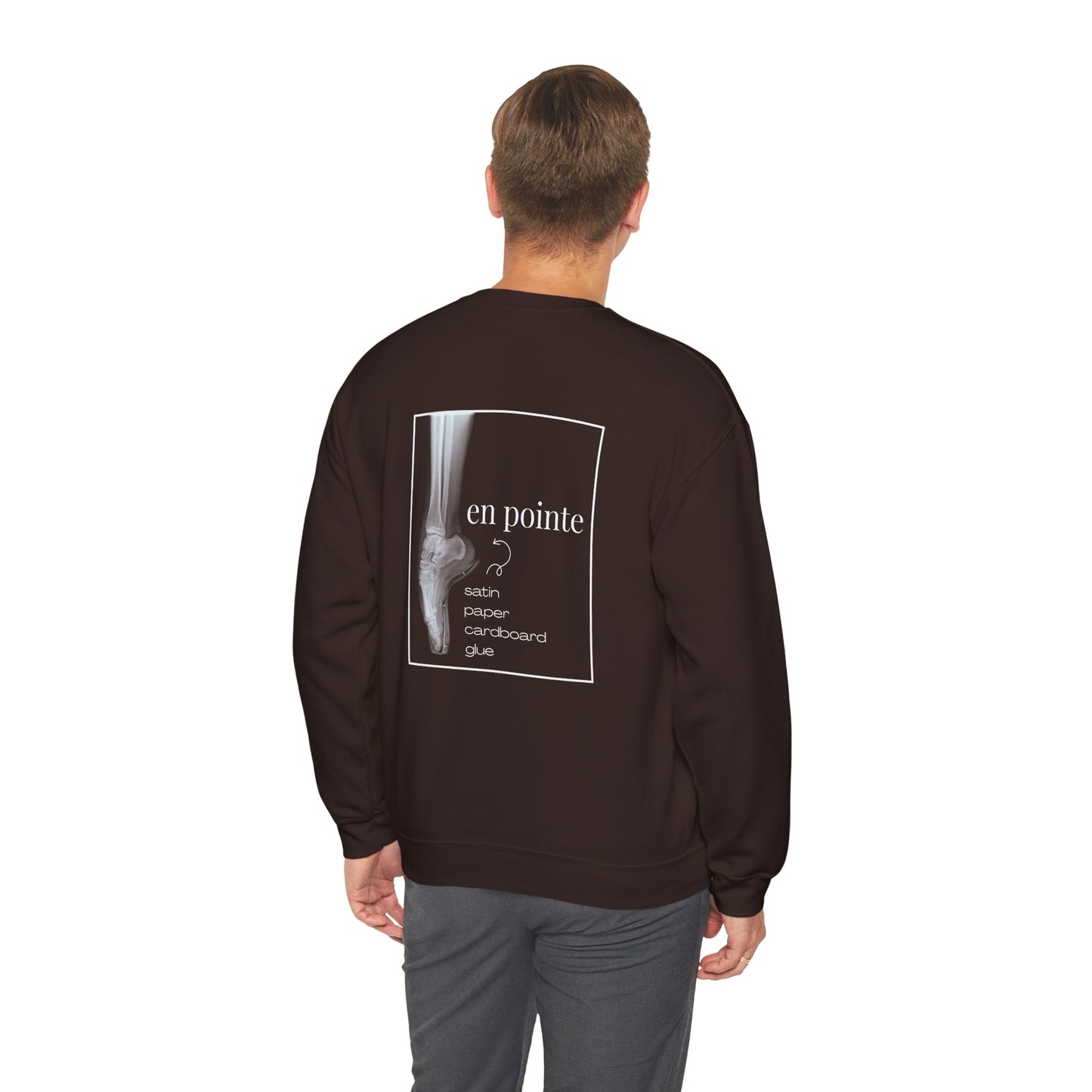 “I Dance en Pointe” - Optional Personalized Sleeve - Ballet Unisex Heavy Blend™ Crewneck Sweatshirt with Front and Back Print