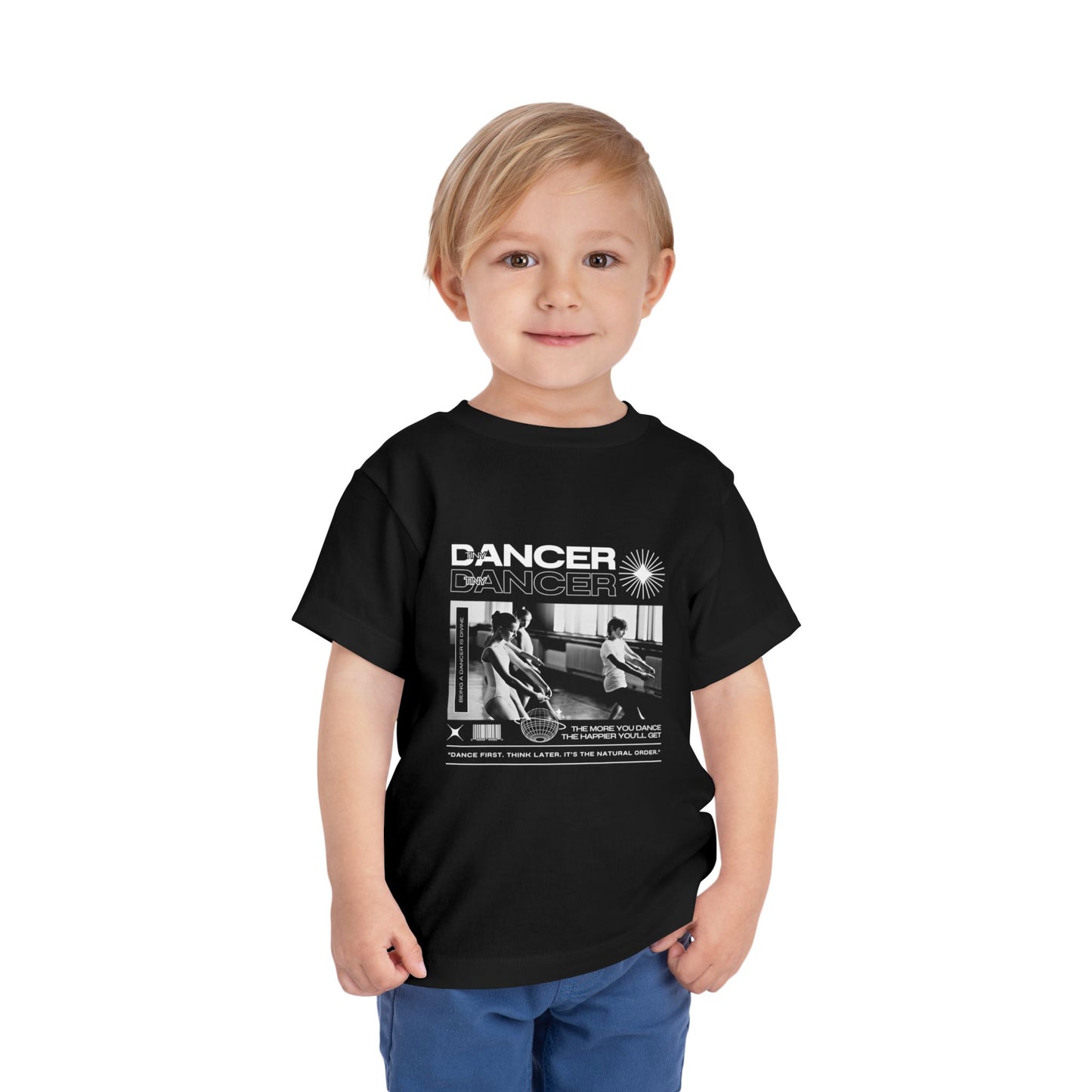 “Tiny Dancer" Toddler Short Sleeve T-Shirt – Streetwear-Inspired Ballet Class Graphic Tee for Kids