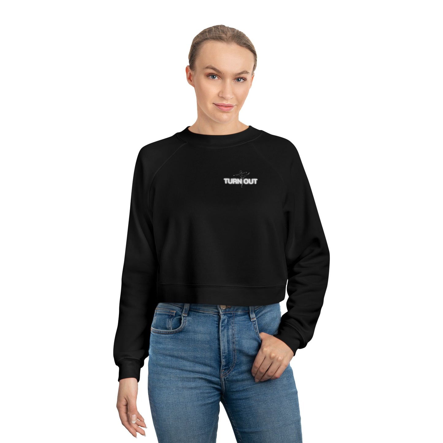 “Turn Out” Ballerina Front & Back Graphic | Streetwear-Inspired Ballet Dance Sweatshirt for Dancers & Enthusiasts - Women’s Cropped Sweatshirt