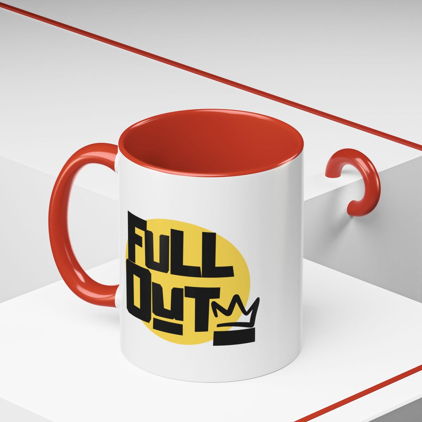 "Full Out" Accent Coffee Mug – Streetwear Dance Mug with Crown Graphic for Dancers