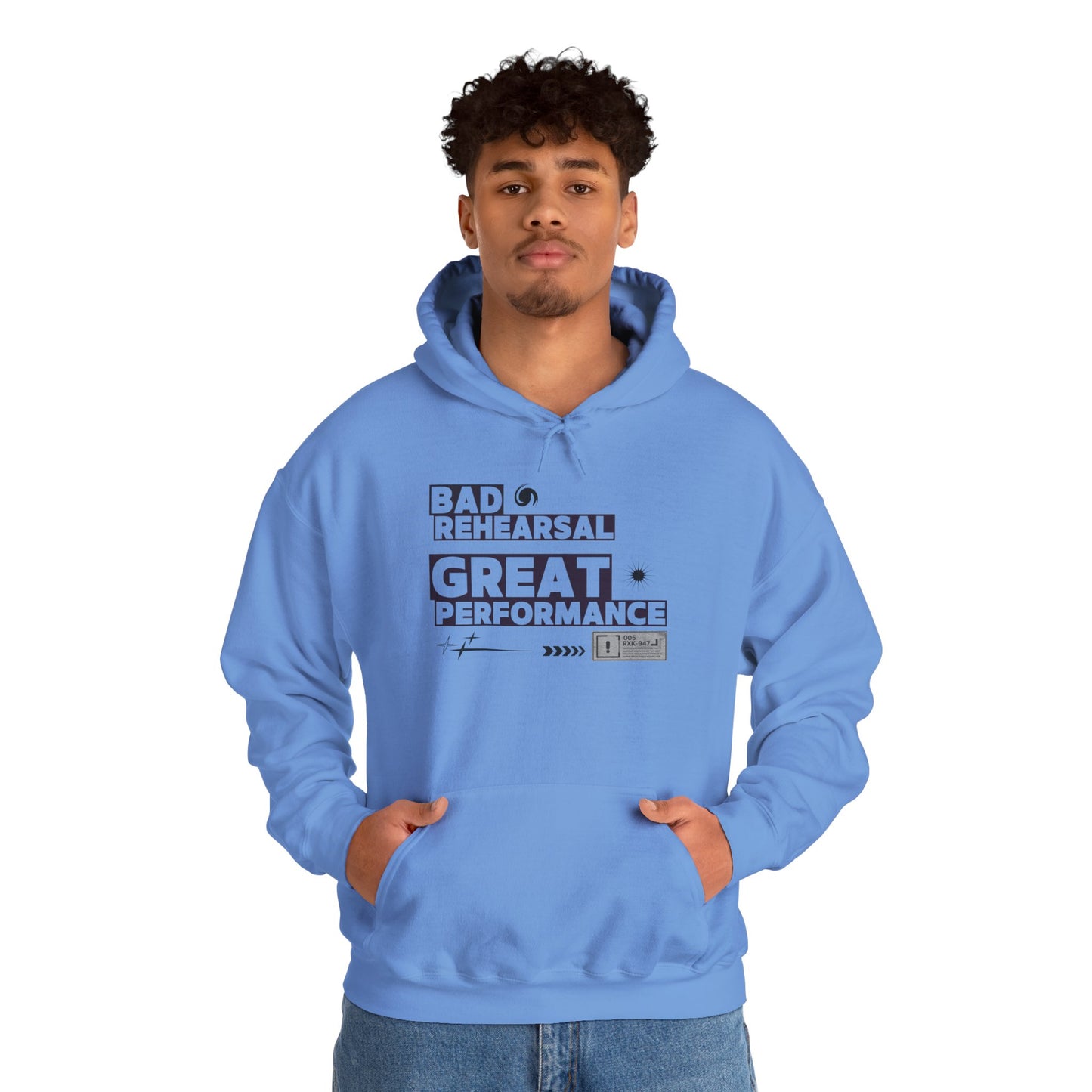 "Bad Rehearsal, Great Performance" Dance Hoodie – Unisex Heavy Blend™ Hooded Sweatshirt with Streetwear-Inspired Graphic for Performers