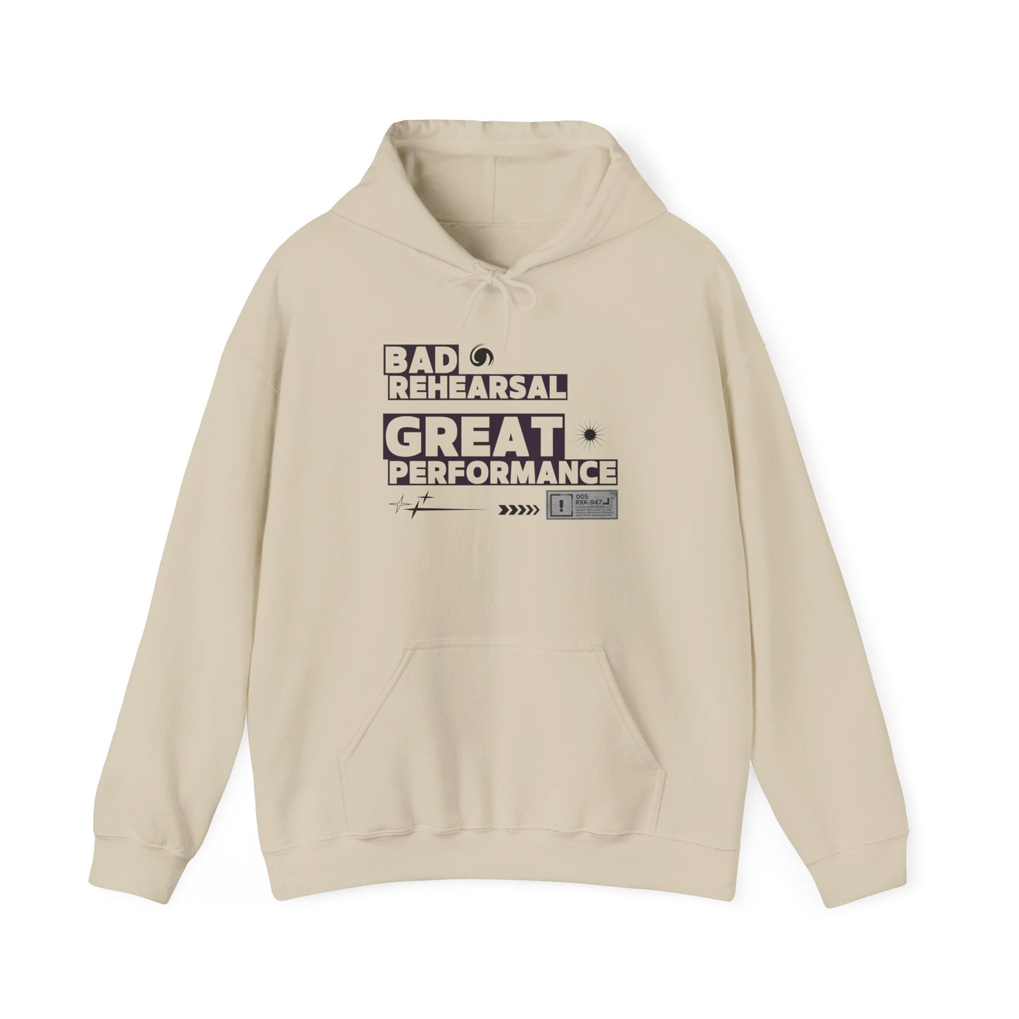 "Bad Rehearsal, Great Performance" Dance Hoodie – Unisex Heavy Blend™ Hooded Sweatshirt with Streetwear-Inspired Graphic for Performers