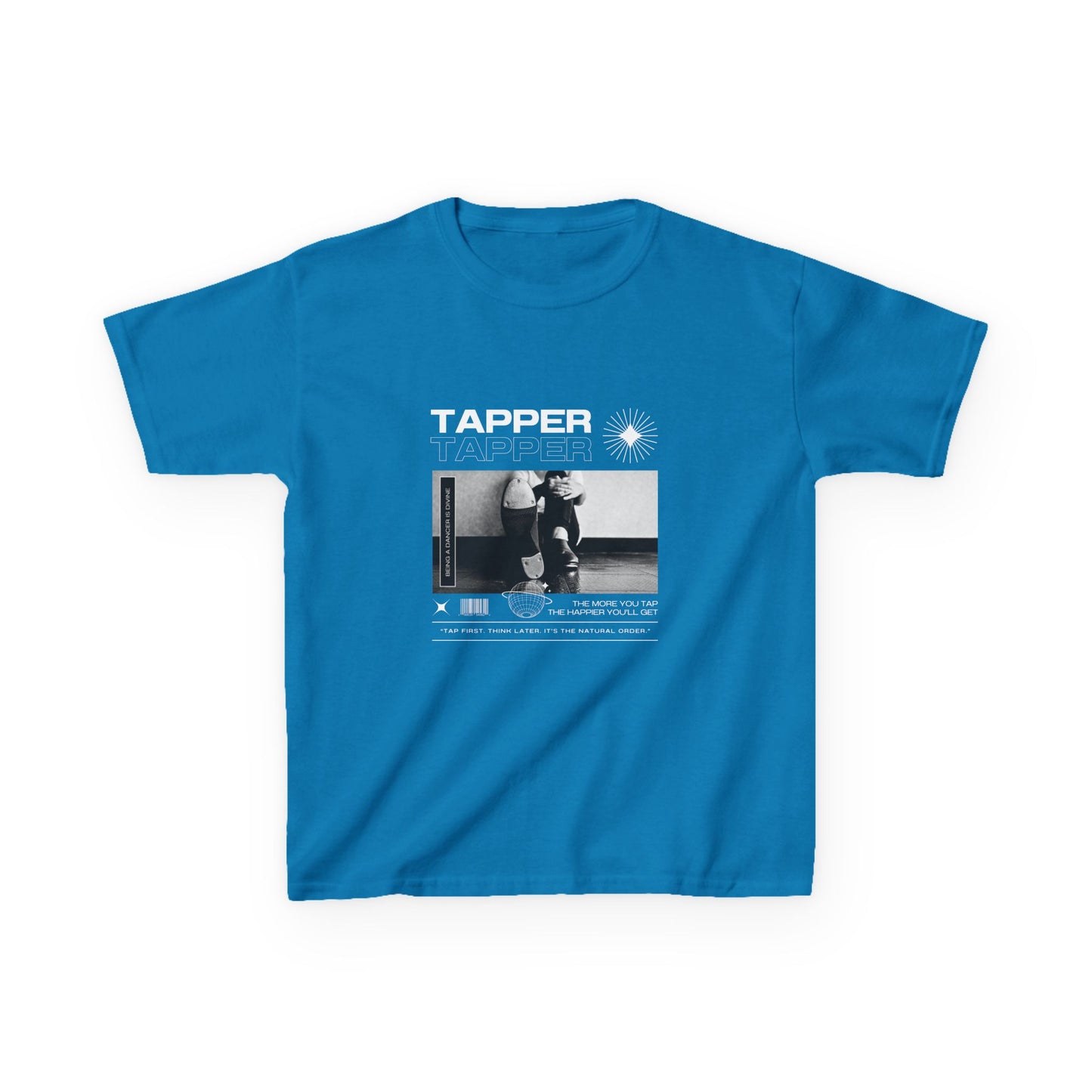 “Tapper” Youth Short Sleeve Tee – Streetwear-Inspired Tap Dance T-Shirt with Tap Shoes Graphic