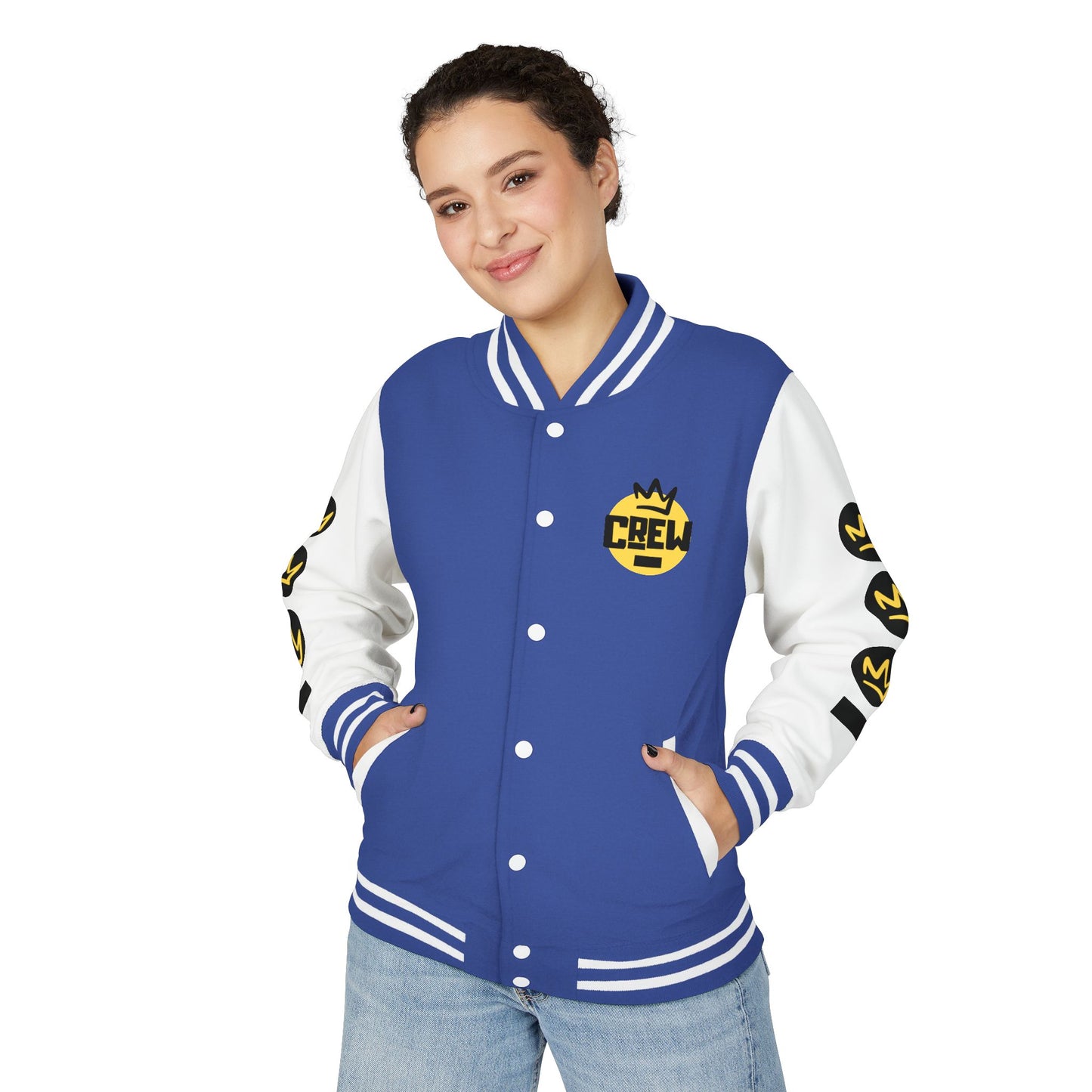 Full Out Premium Collection Letterman Jacket β Unisex Heavyweight Varsity Jacket with "Full Out" Back Graphic and "Crew" Front Design