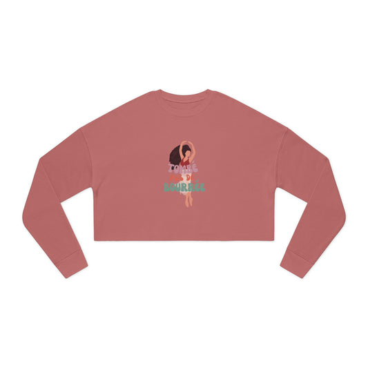 "Tombé Pas de Bourrée" – Women’s Cropped Ballet Dance Sweatshirt | Colorful Dancer Graphic Pullover for Ballet Lovers