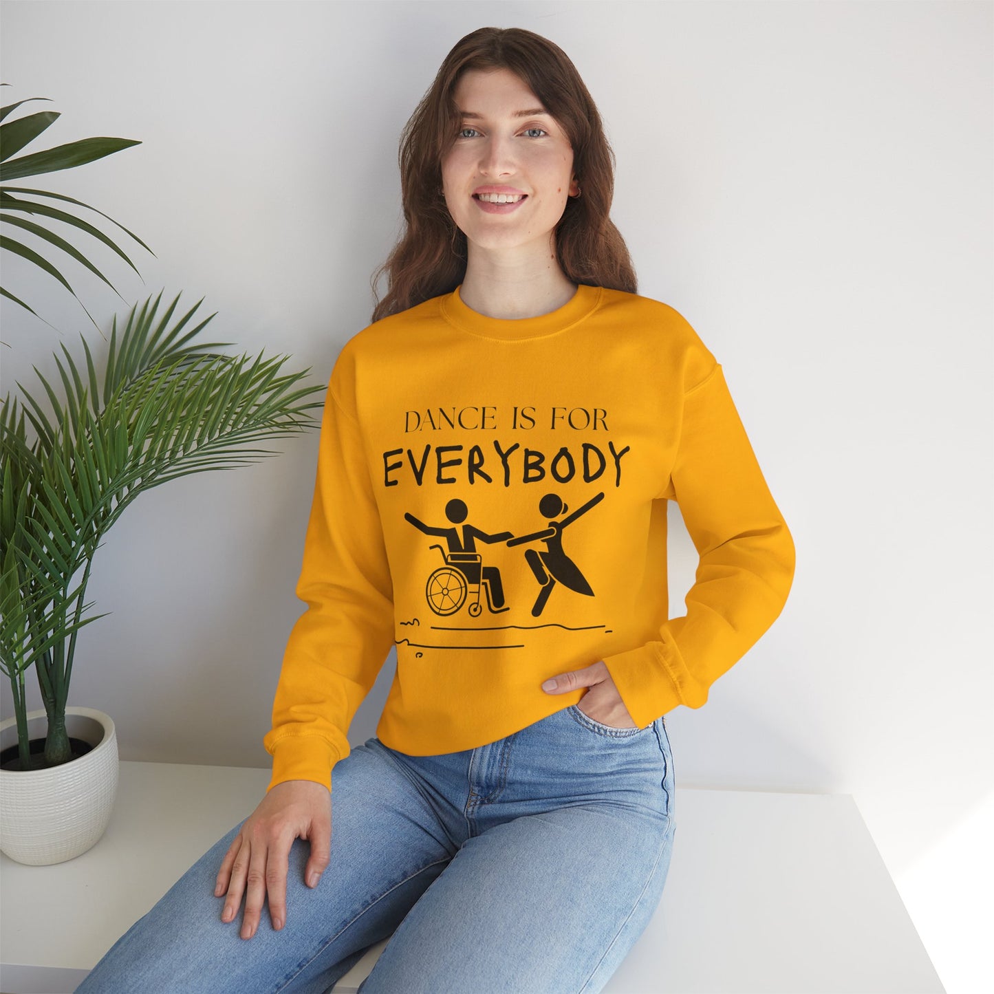 “Dance Is for Everybody” Inclusive Dance Sweatshirt – Unisex Heavy Blend Crewneck with Optional Name or Studio Personalization