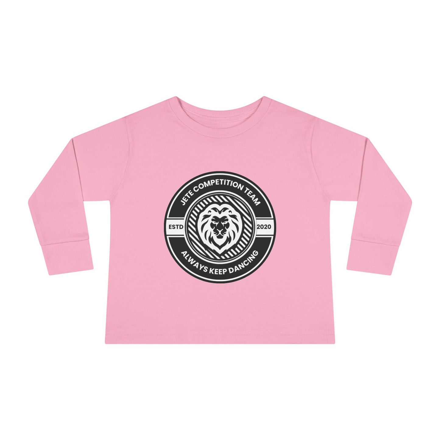 "Jeté Competition Team – Always Keep Dancing" Toddler Dance T-Shirt – Collegiate-Inspired Emblem Graphic Long Sleeve Tee for Kids