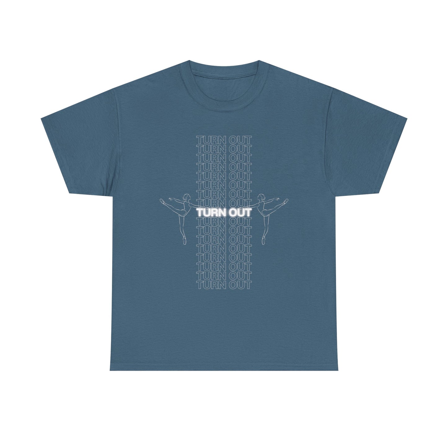 "Turn Out" Ballerina Graphic Unisex Heavy Cotton Tee – Ballet Dance T-Shirt for Dancers & Dance Enthusiasts
