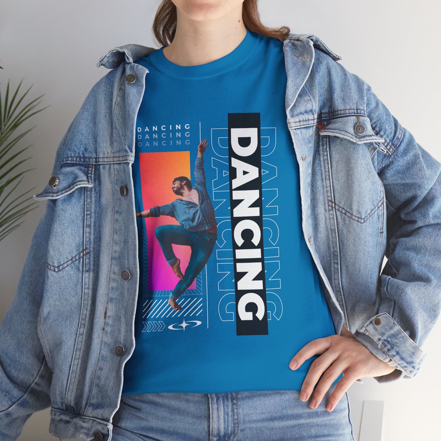 “Dancing” Streetwear-Inspired Male Dancer Unisex Heavy Cotton Tee – Urban Dance Graphic T-Shirt for Performers and Dance Lovers