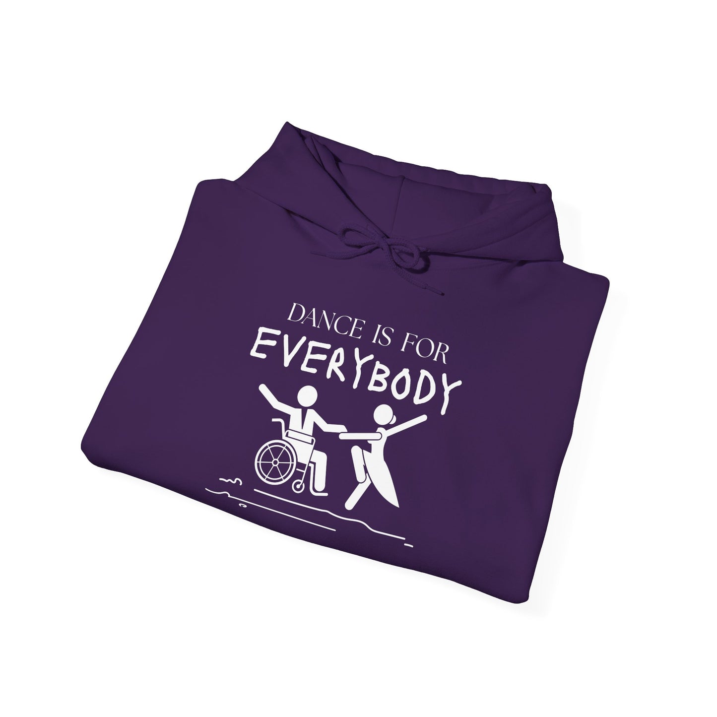 "Dance Is for Everybody" Unisex Hoodie – Inclusive Dance-Themed Hoodie for Teens and Adults with Personalization Option on Sleeve