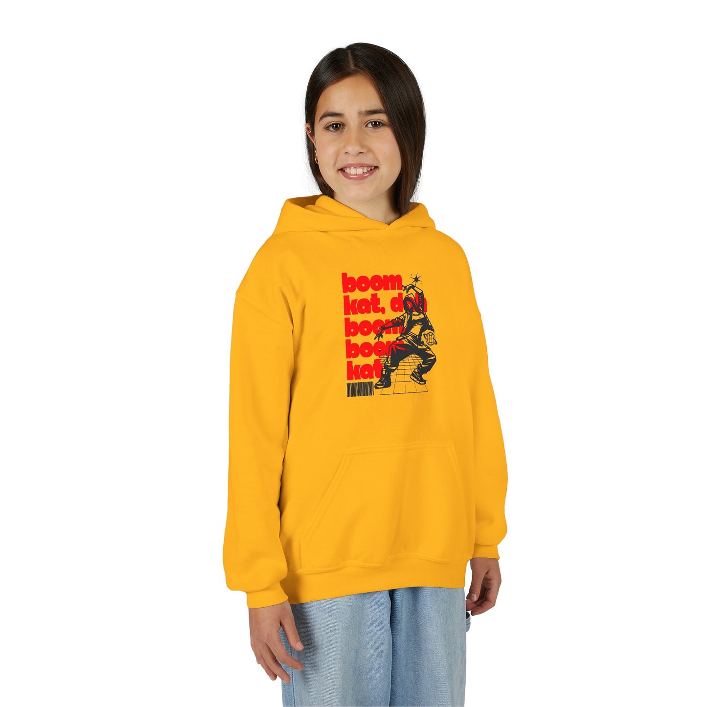 “Boom Kat” Bold Streetwear-Inspired Dance Graphic | Unisex Youth Hoodie – Hip-Hop & Jazz Dance Hoodie for Kids & Young Performers