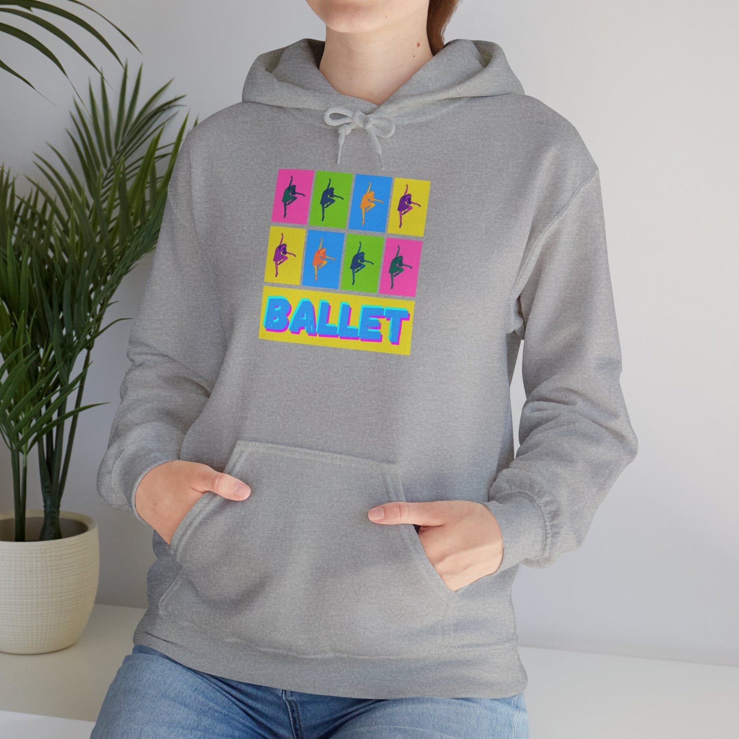 “Ballet” Pop Art Inspired Design with Ballet Dancer Graphics | Streetwear Ballet Hoodie for Dance Lovers - Unisex Heavy Blend™ Hooded Sweatshirt