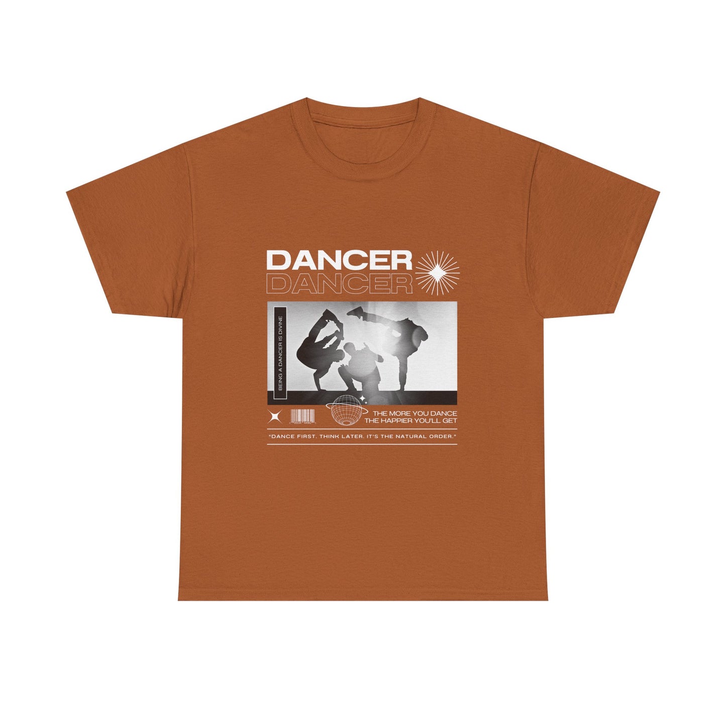 “Dancer” Graphic with Breakdancer Streetwear-Inspired Design | Hip-Hop Dance T-Shirt for Men & Women | Unisex Heavy Cotton Tee
