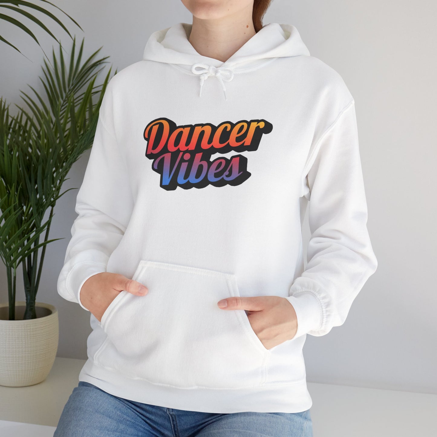 "Dancer Vibes" Unisex Hooded Sweatshirt – Colorful Retro Dance Graphic Hoodie for Dance Lovers