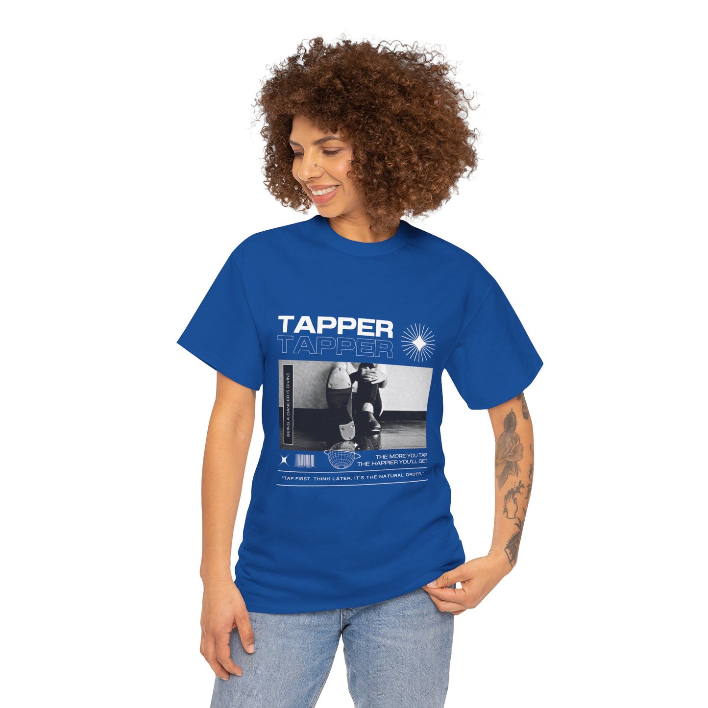 “Tapper” Tap Dance Unisex Heavy Cotton Tee – Streetwear-Inspired Tap Shoes Graphic T-Shirt for Dancers