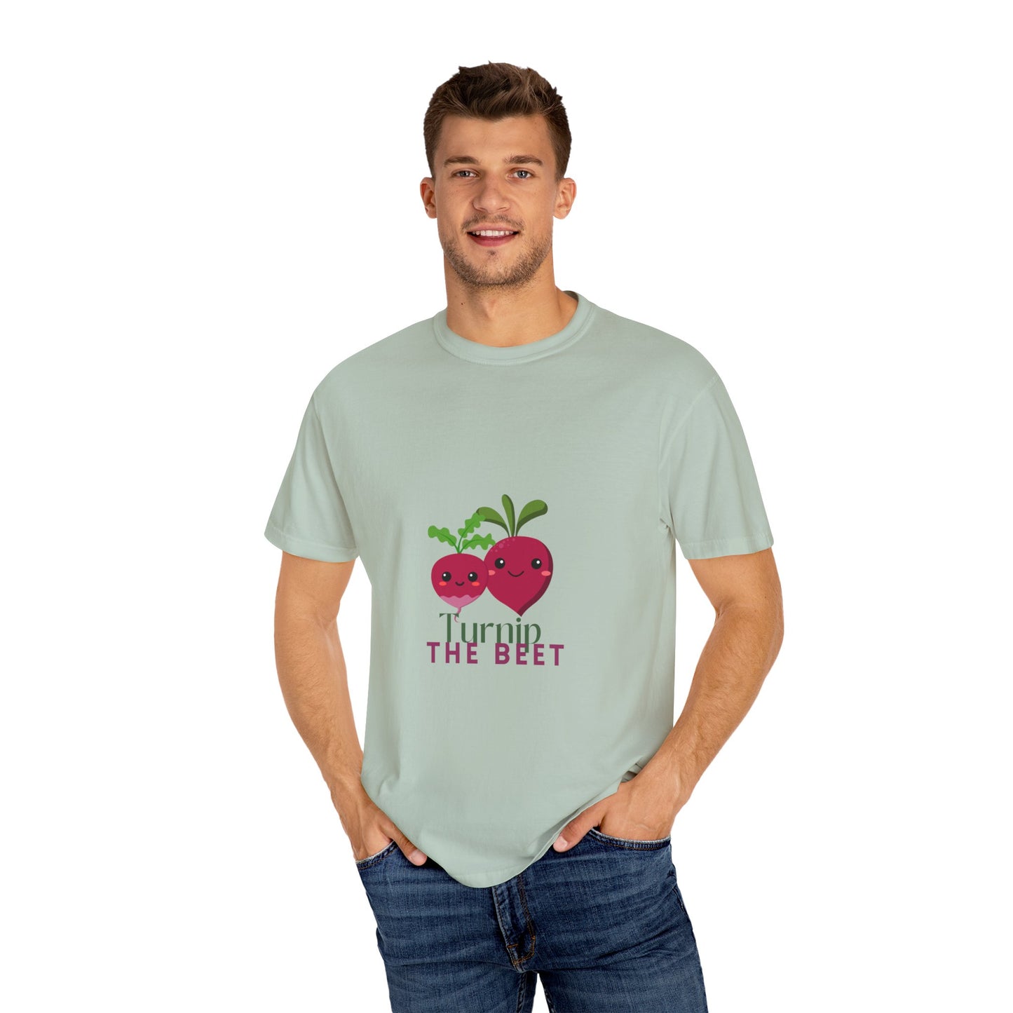 "Turnip the Beet" Unisex Garment-Dyed T-Shirt – Cute Veggie Dance Pun Graphic Tee – Funny Foodie Shirt for Dancers & Music Lovers
