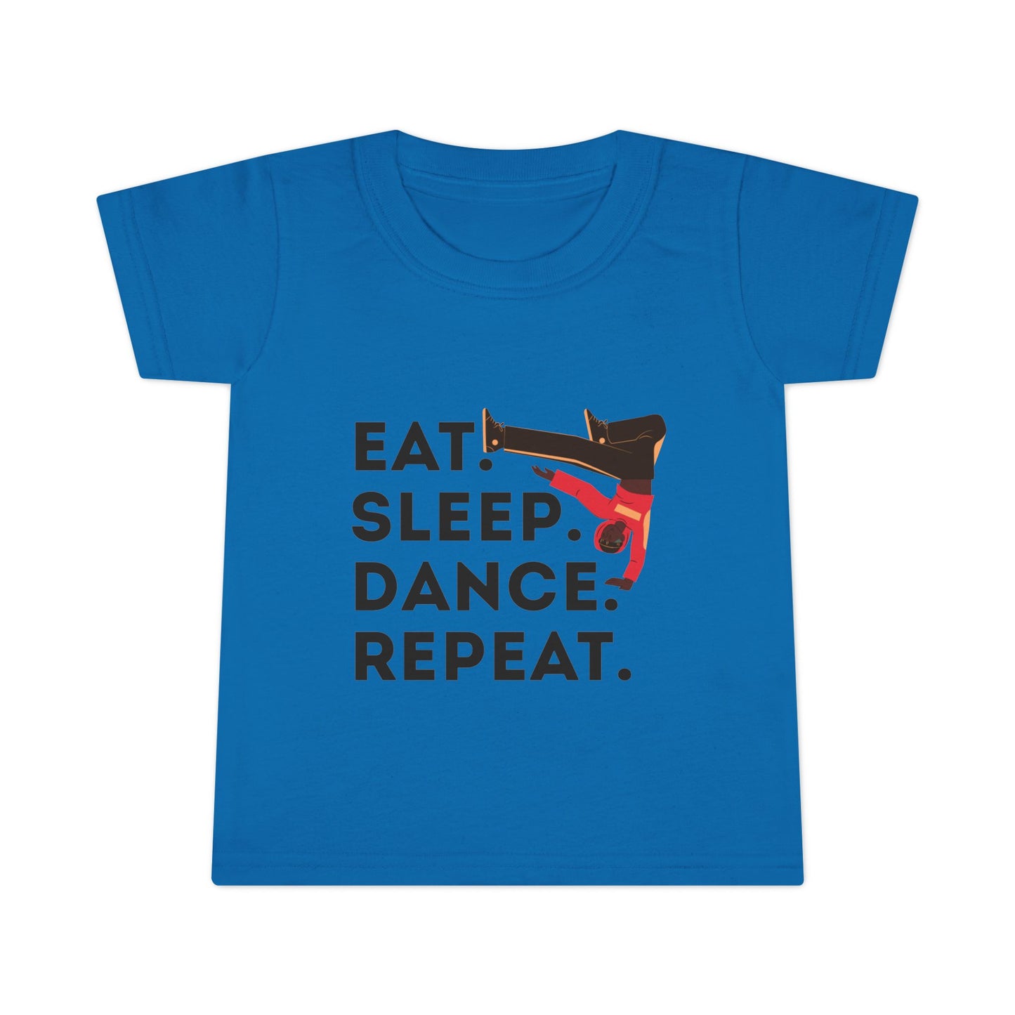 "Eat, Sleep, Dance, Repeat" Toddler Dance T-Shirt – Bold B-Boy Graphic Short Sleeve Tee for Kids