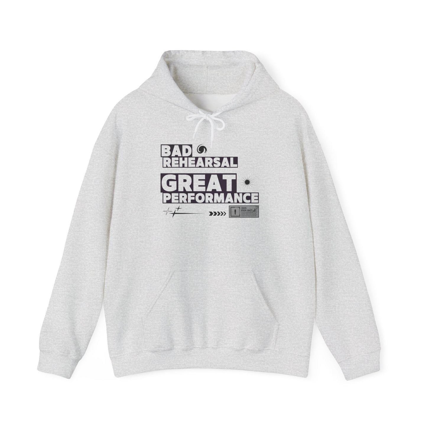 "Bad Rehearsal, Great Performance" Dance Hoodie – Unisex Heavy Blend™ Hooded Sweatshirt with Streetwear-Inspired Graphic for Performers