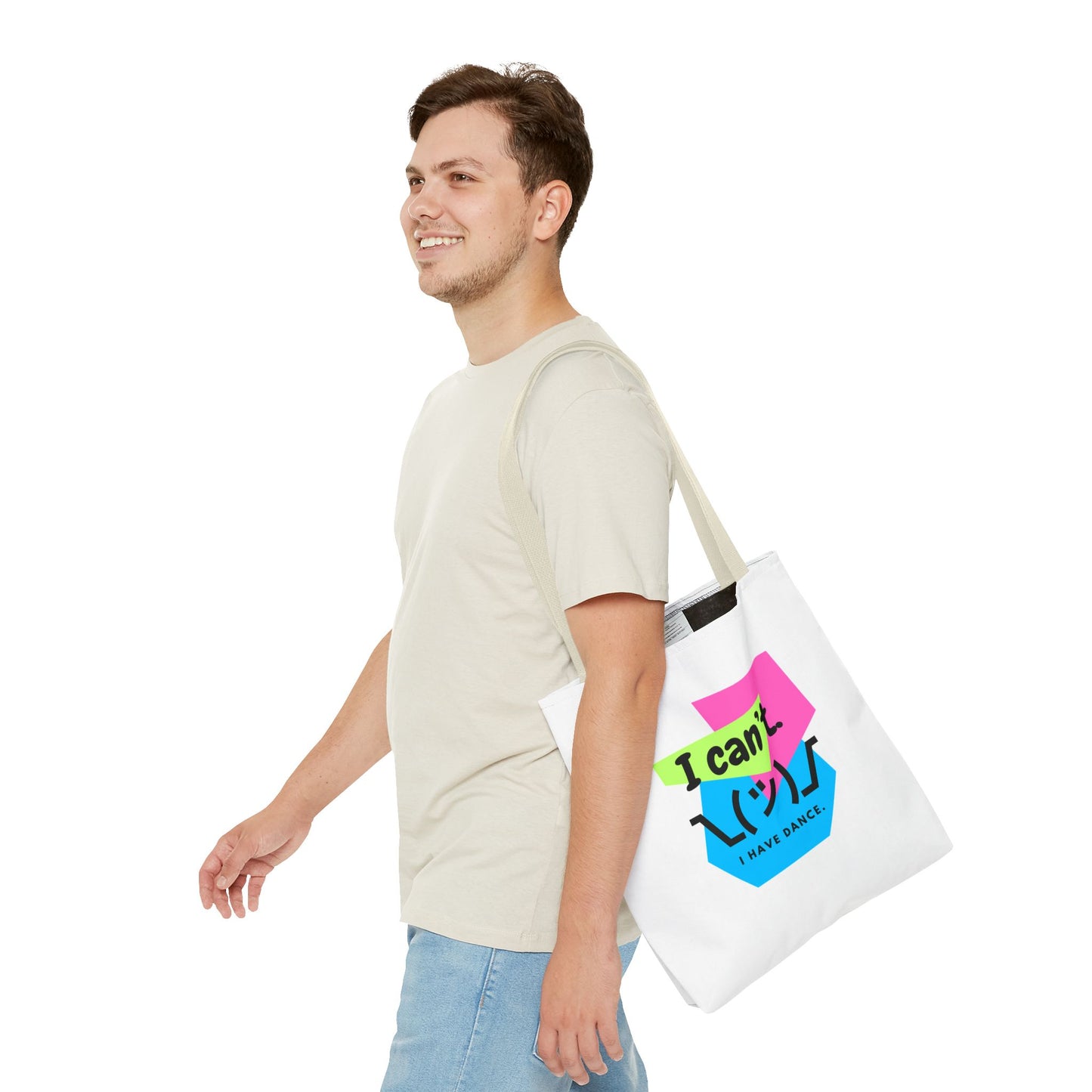 "I Can't. I Have Dance." – 80s Retro Emoji Canvas Tote Bag for Dancers | Funny Dance Quote Reusable Shoulder Bag