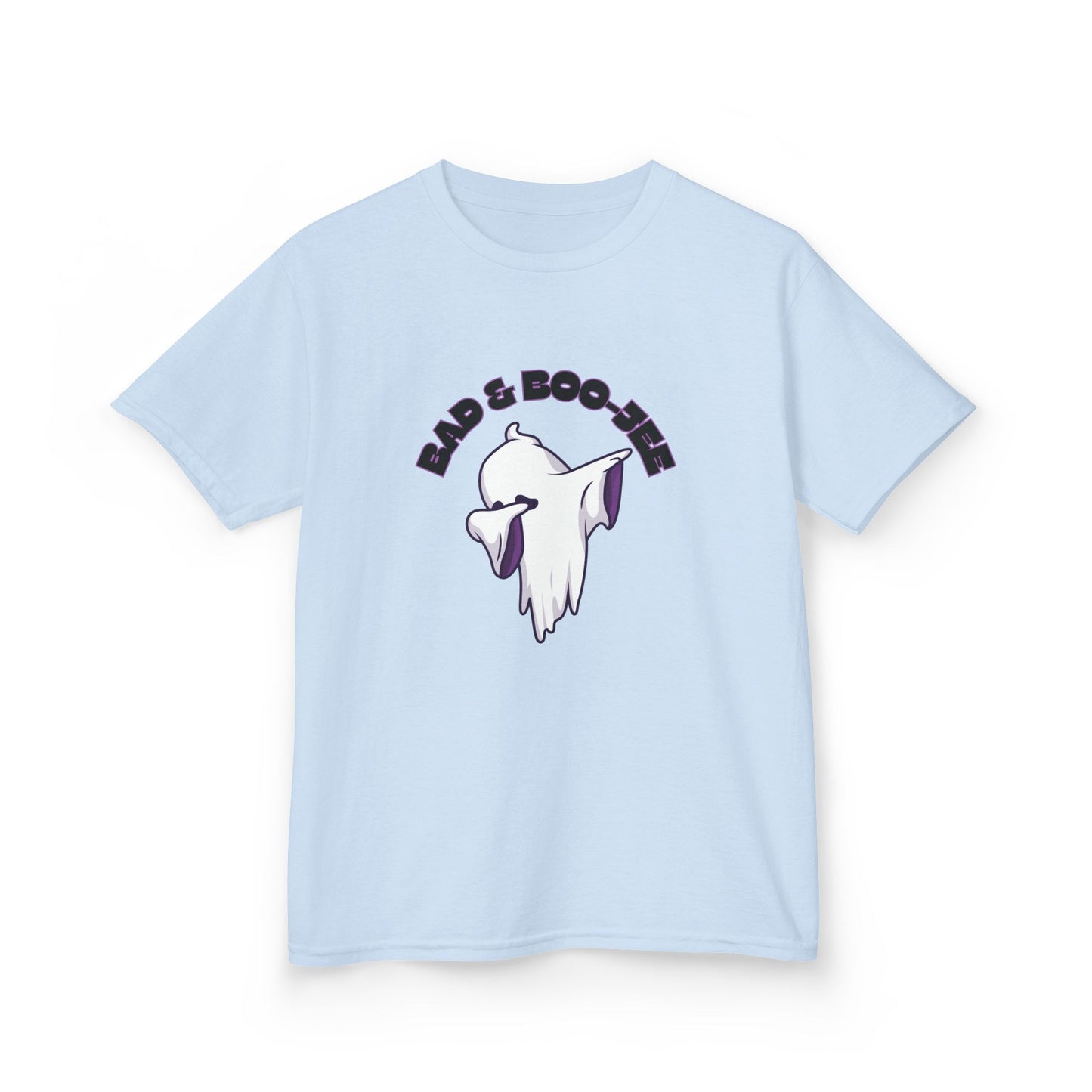 “Bad & Boo-jee” Funny Halloween Dance T-Shirt with Cute Ghost Dab Graphic - Kids Heavy Cotton™ Tee