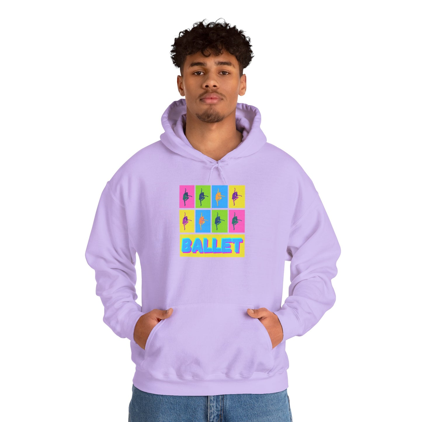 “Ballet” Pop Art Inspired Design with Ballet Dancer Graphics | Streetwear Ballet Hoodie for Dance Lovers - Unisex Heavy Blend™ Hooded Sweatshirt