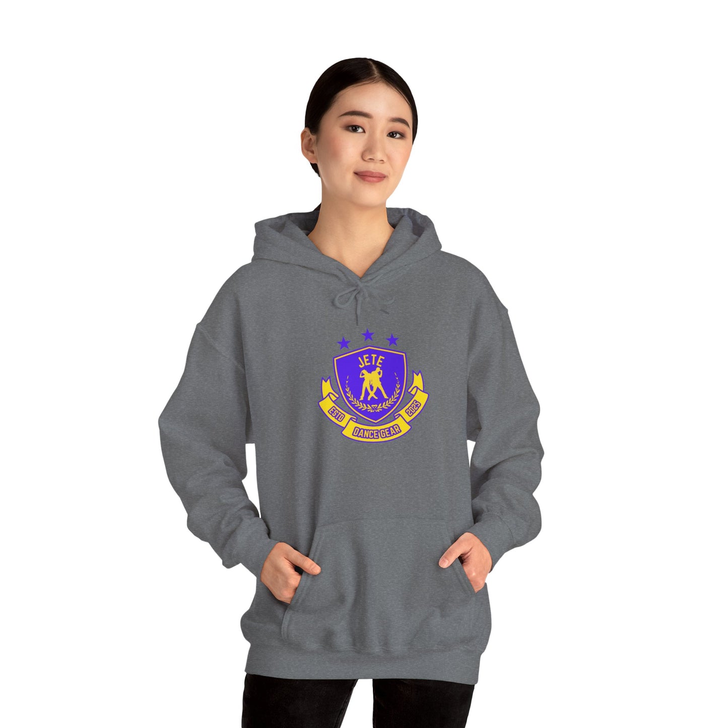 "Jeté Dance Gear" Unisex Hooded Sweatshirt – Collegiate Style Dance Hoodie for Dancers & Dance Lovers