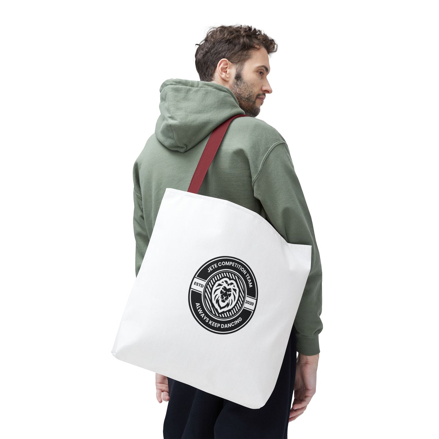 "Jeté Competition Team, Always Keep Dancing" Canvas Tote Bag – Collegiate Dance Team Logo | Reusable Dance Bag for Dancers, Rehearsals & Competitions