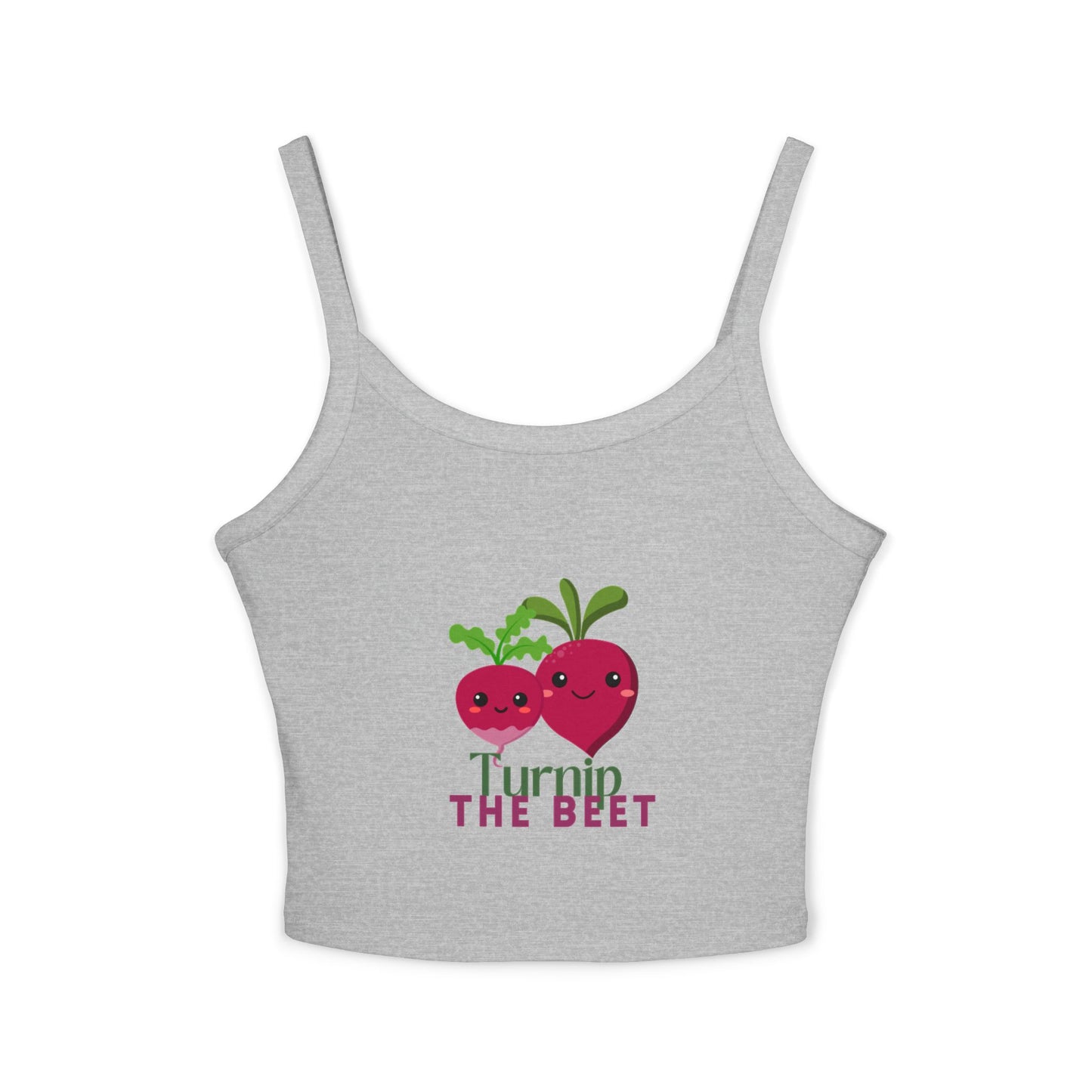 "Turnip the Beet" Women’s Spaghetti Strap Tank Top – Cute Veggie Dance Graphic | Funny Dance Pun Shirt for Dancers & Music Lovers