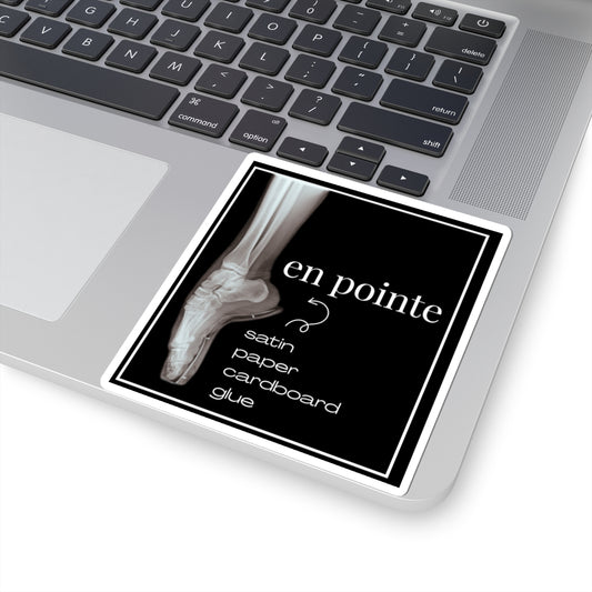 "I Dance En Pointe" Kiss-Cut Sticker – Ballet-Themed Vinyl Sticker with X-Ray Foot Design for Dancers and Dance Lovers