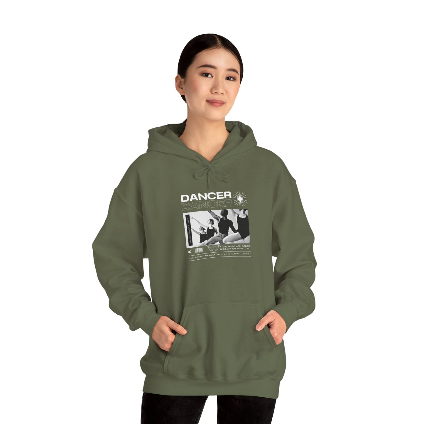 “Dancer” Young Ballet Dancers at the Barre Graphic | Streetwear-Inspired Ballet Hoodie for Dance Enthusiasts - Unisex Heavy Blend™ Hooded Sweatshirt